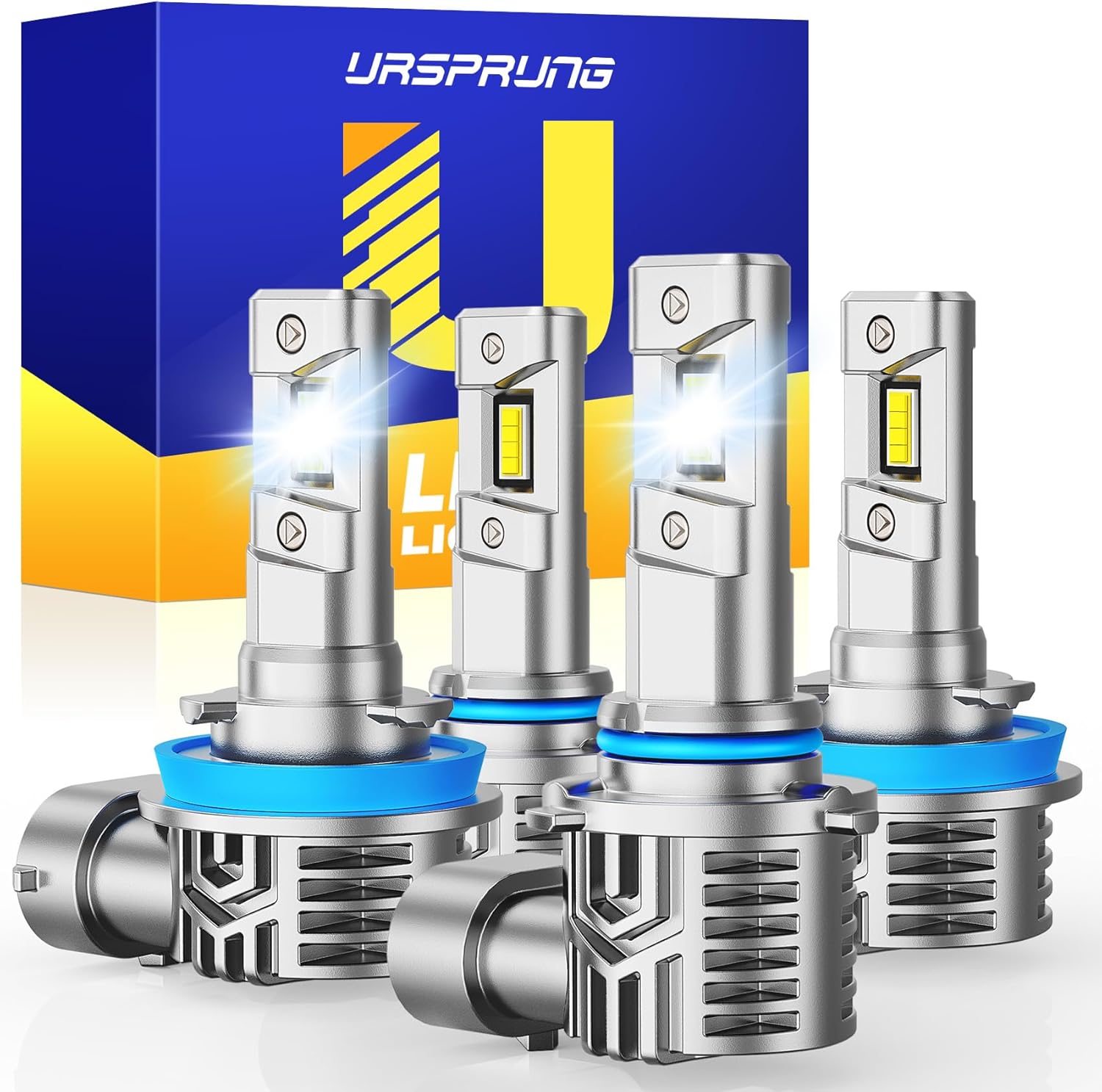 Ursprung H11/H9/H8 9005/HB3 fog Bulbs Combo, Upgraded 700% Brighter 6500K Cool W...