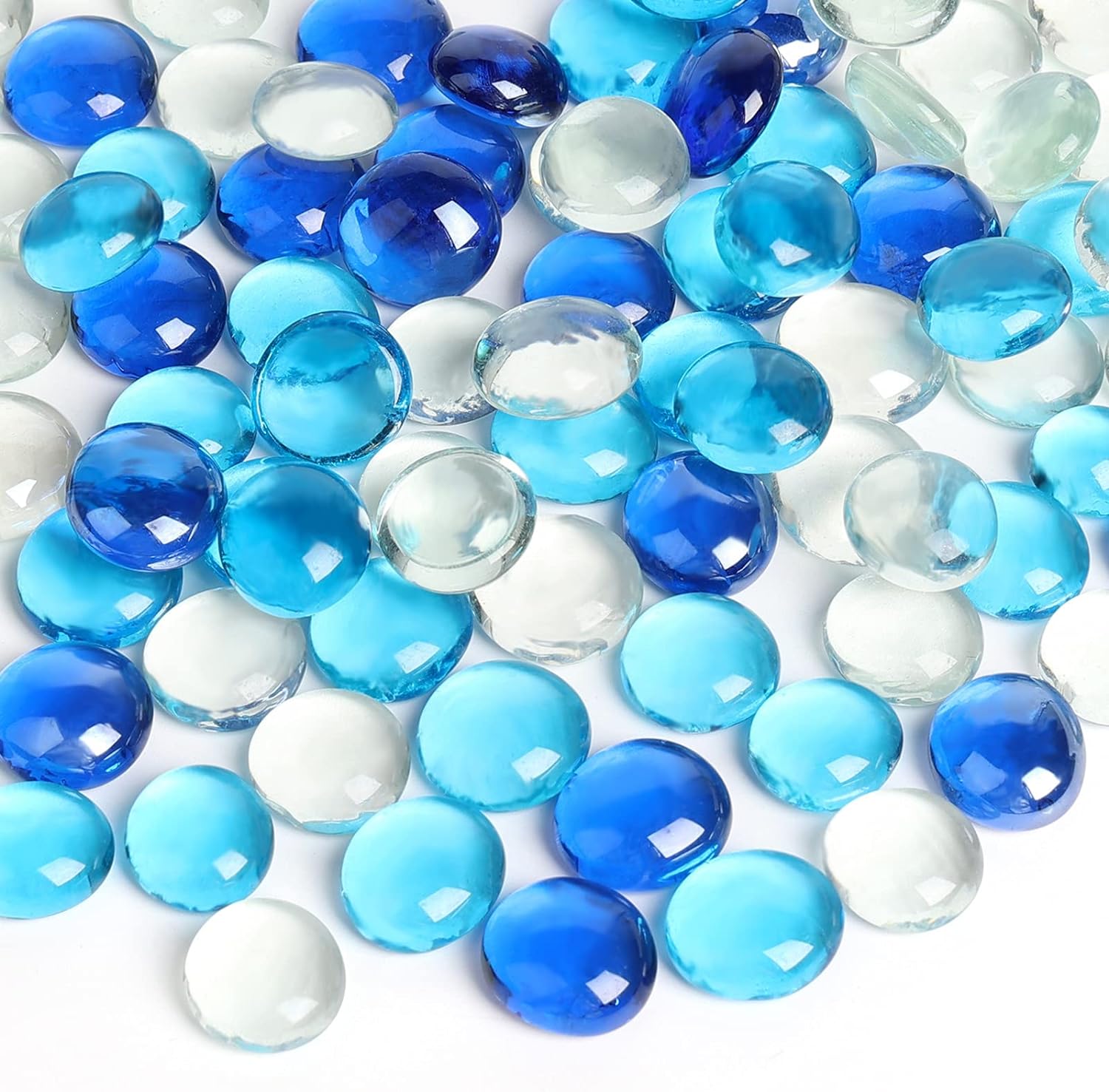 Dotters Clear Round Glass Pebbles, 100 Approx. 0.45 KG Fill 0.3 L Vol. Premium B...