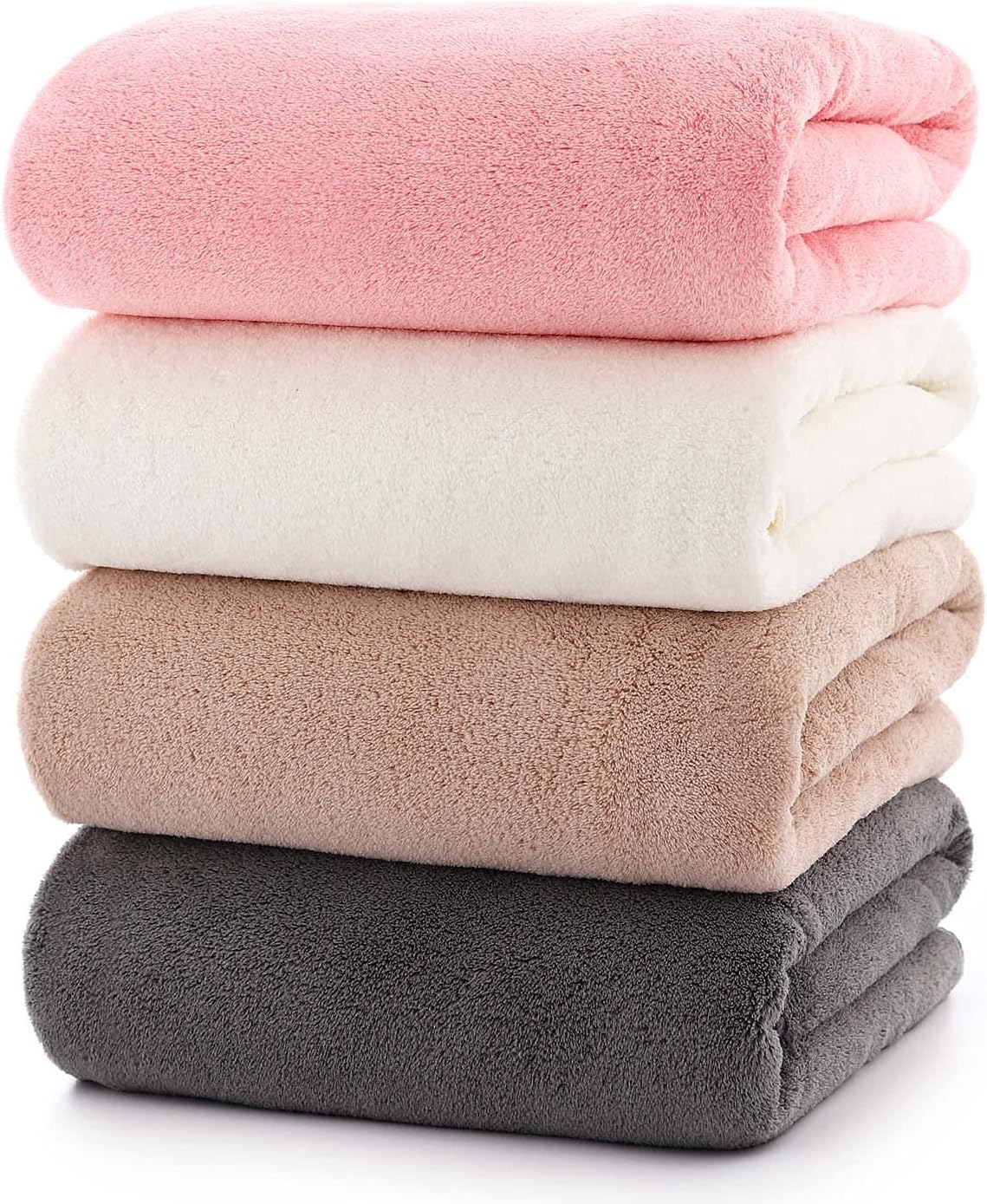 Lumimi 4-Piece Soft Microfiber Bath Towel Set, Special Towel Set Incredibly Abso...