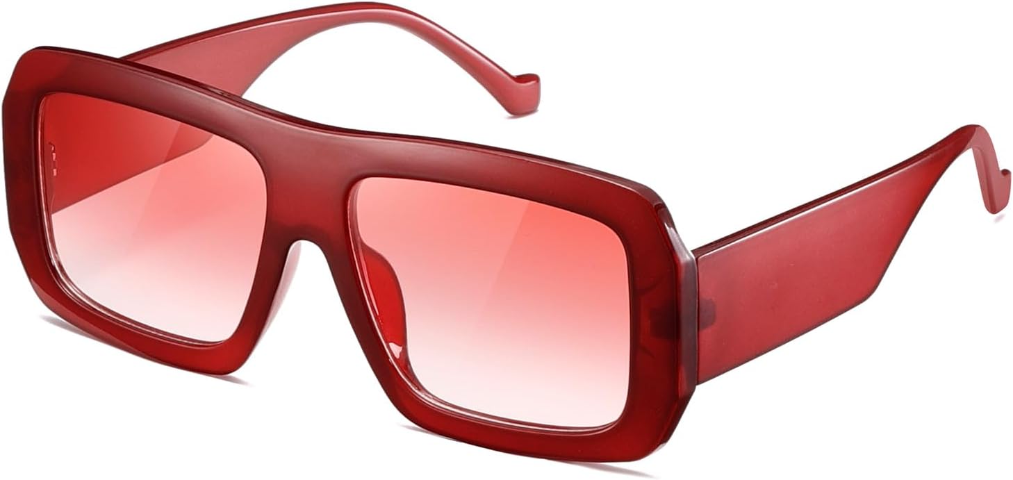 kimorn Sunglasses Womens Men Trendy Retro Sun Glasses Oversize Square Frame Shad...