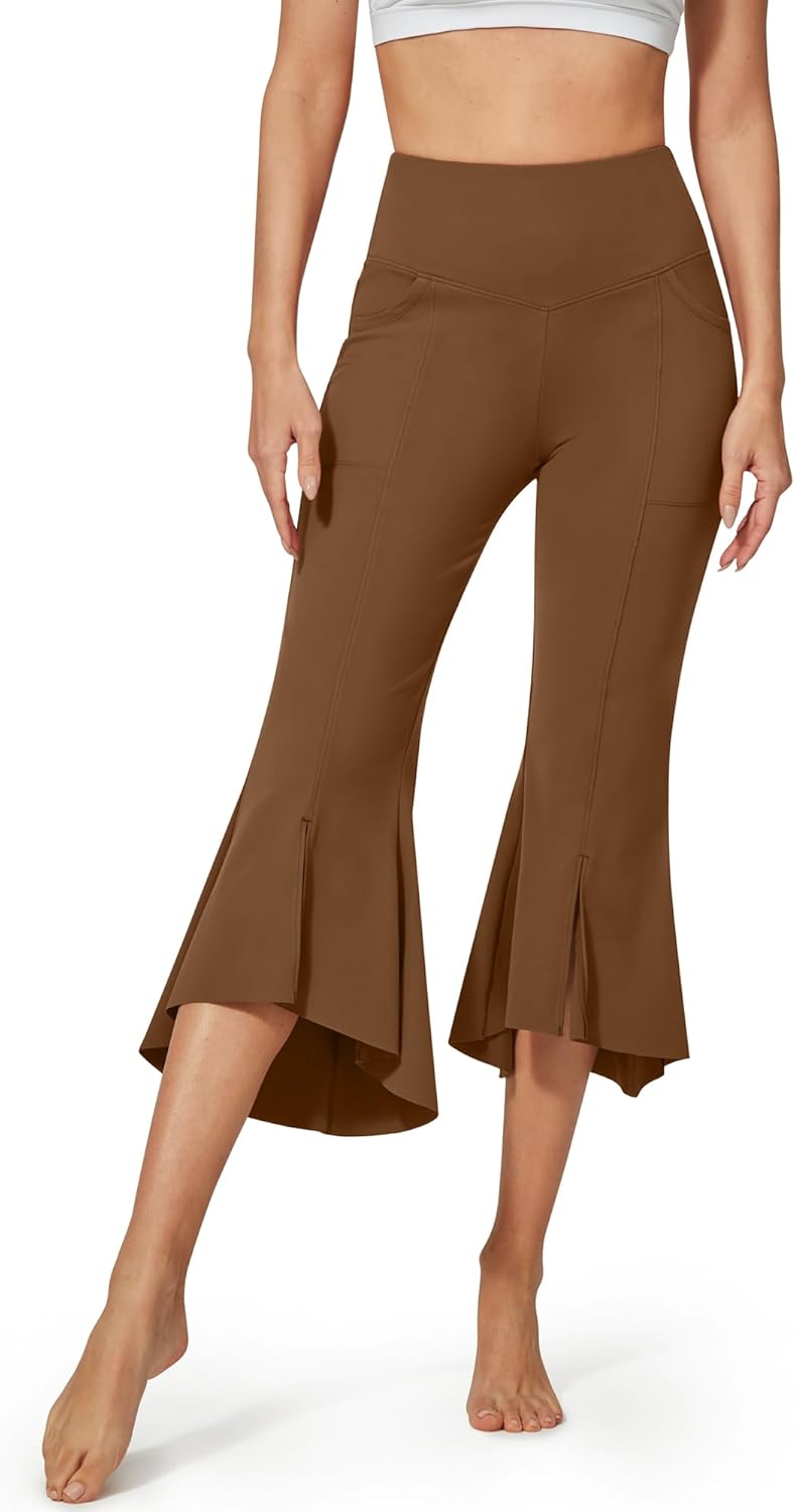 G4Free Stretch Capri Dress Yoga Pants, Special Yoga Pants for Women with Pockets...