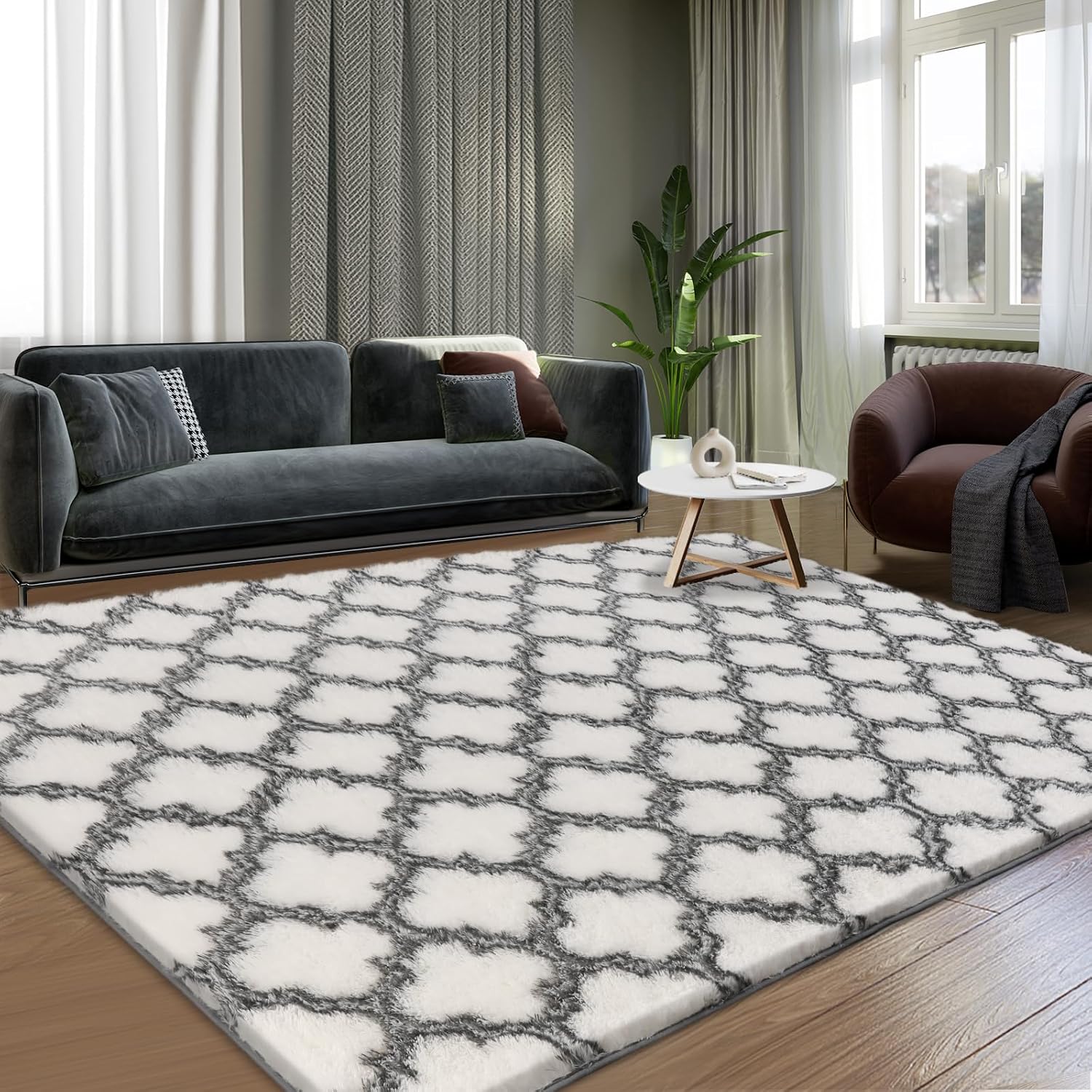Area Rugs 8x10, Shag Rugs for Living Room, High Pile Fluffy Carpet for Bedroom,...