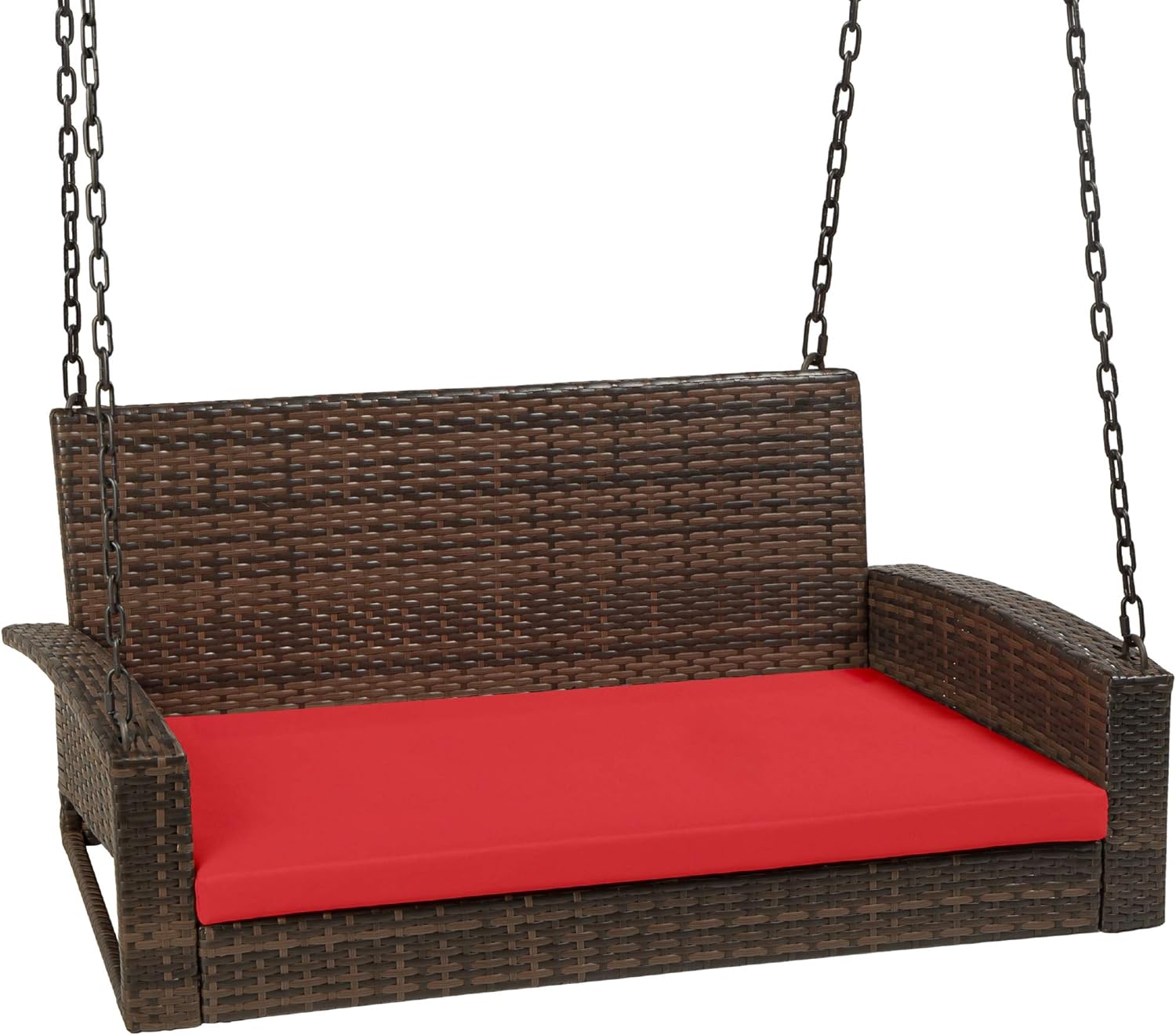 Choice Products Woven Wicker Outdoor Porch Swing, Special Hanging Patio Bench fo...