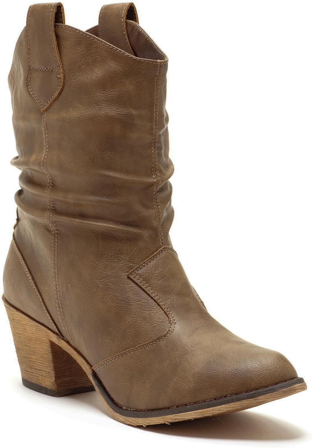 Charles Albert Women's Modern Western Cowboy Distressed Boot with Pull-Up Tabs 8...