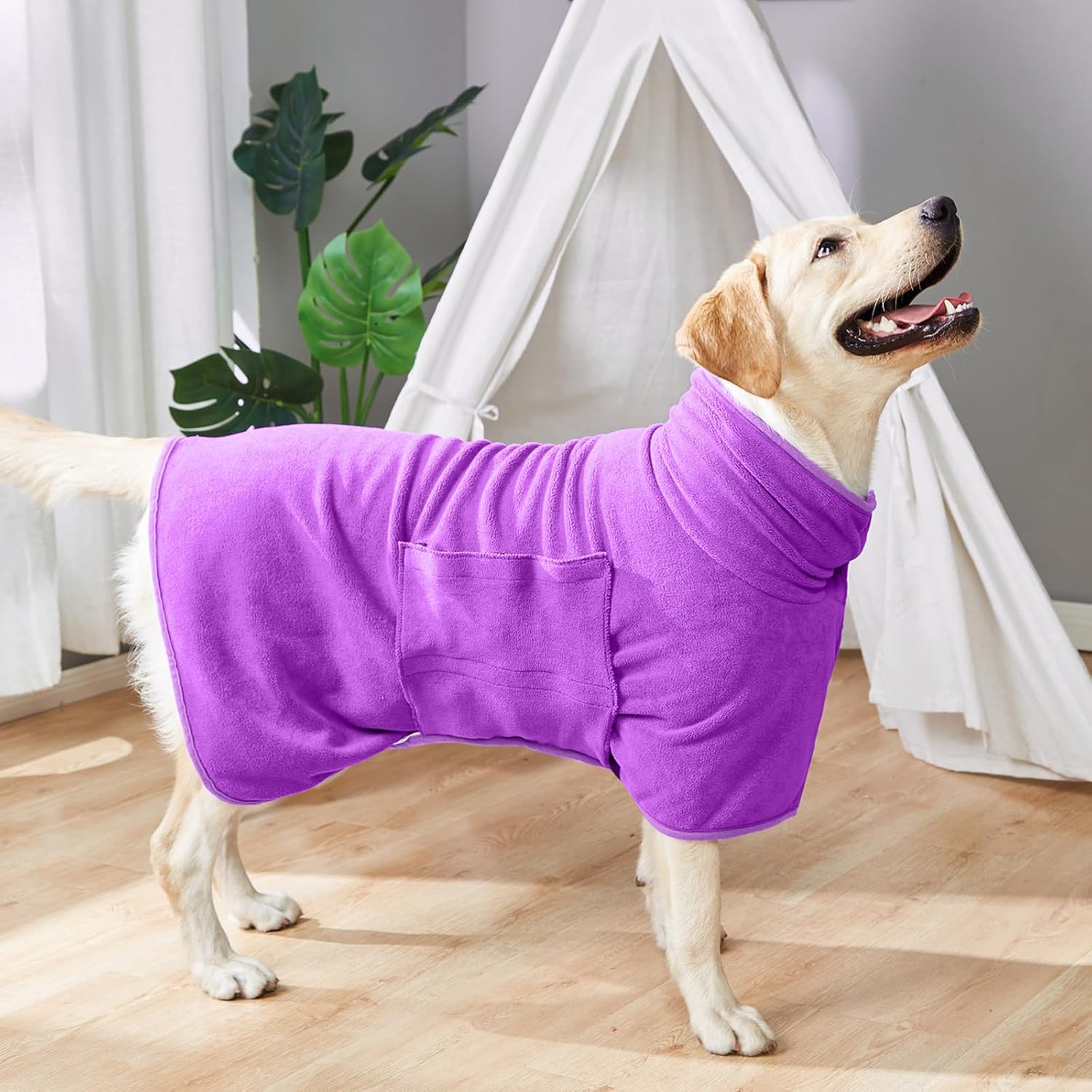 Zorela Dog Drying Coat, Special Dog Towel Robe with 400gsm Microfibre, Innovativ...