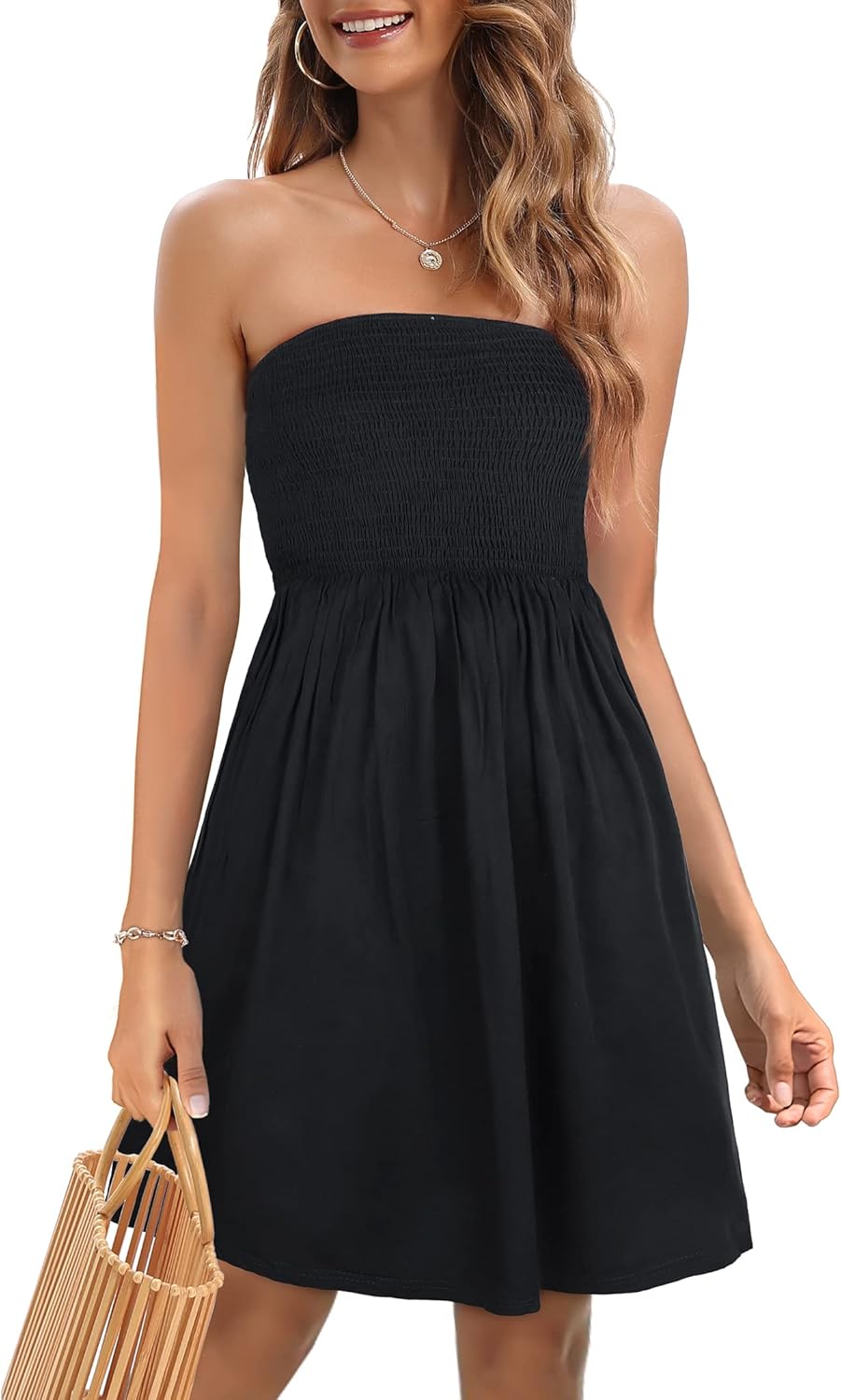 Summer Dress, Elegant Dress for Women Beach, Stylish Boho Strapless Dress, Charm...