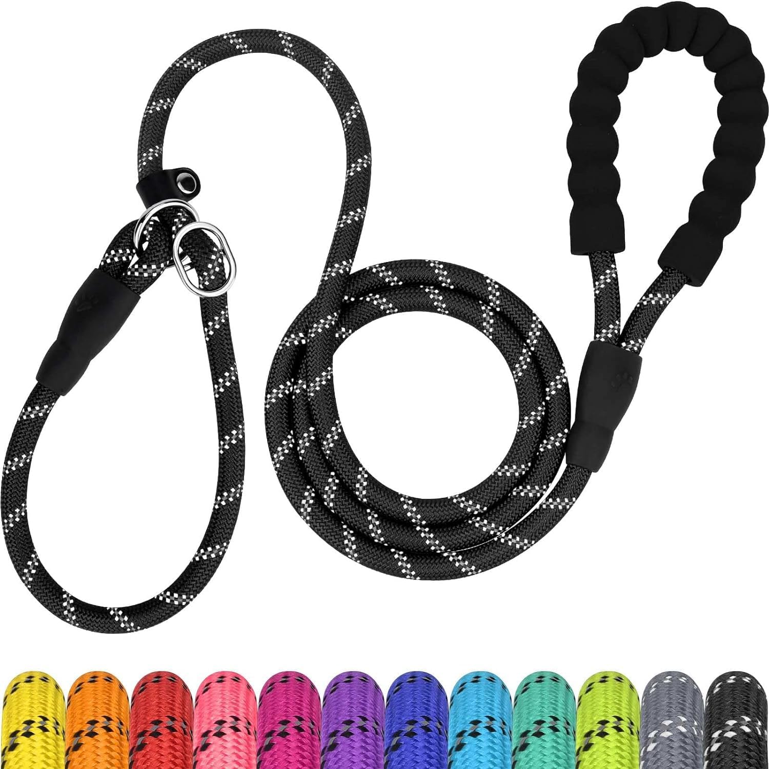 TagME Slip Rope Dog Lead for Large Dogs,1.8m Reflective Slip Leads with Soft Pad...