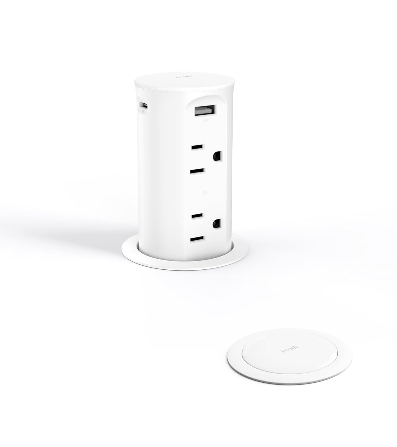 Pop up Outlet for Countertop,2.5 inch Hole Desktop Power Grommet,4 Outlets 4 USB...