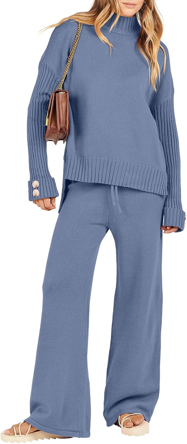 Top Quality Caracilia Womens 2 Piece Sweater Set, Special Knit Pullover with Wid...