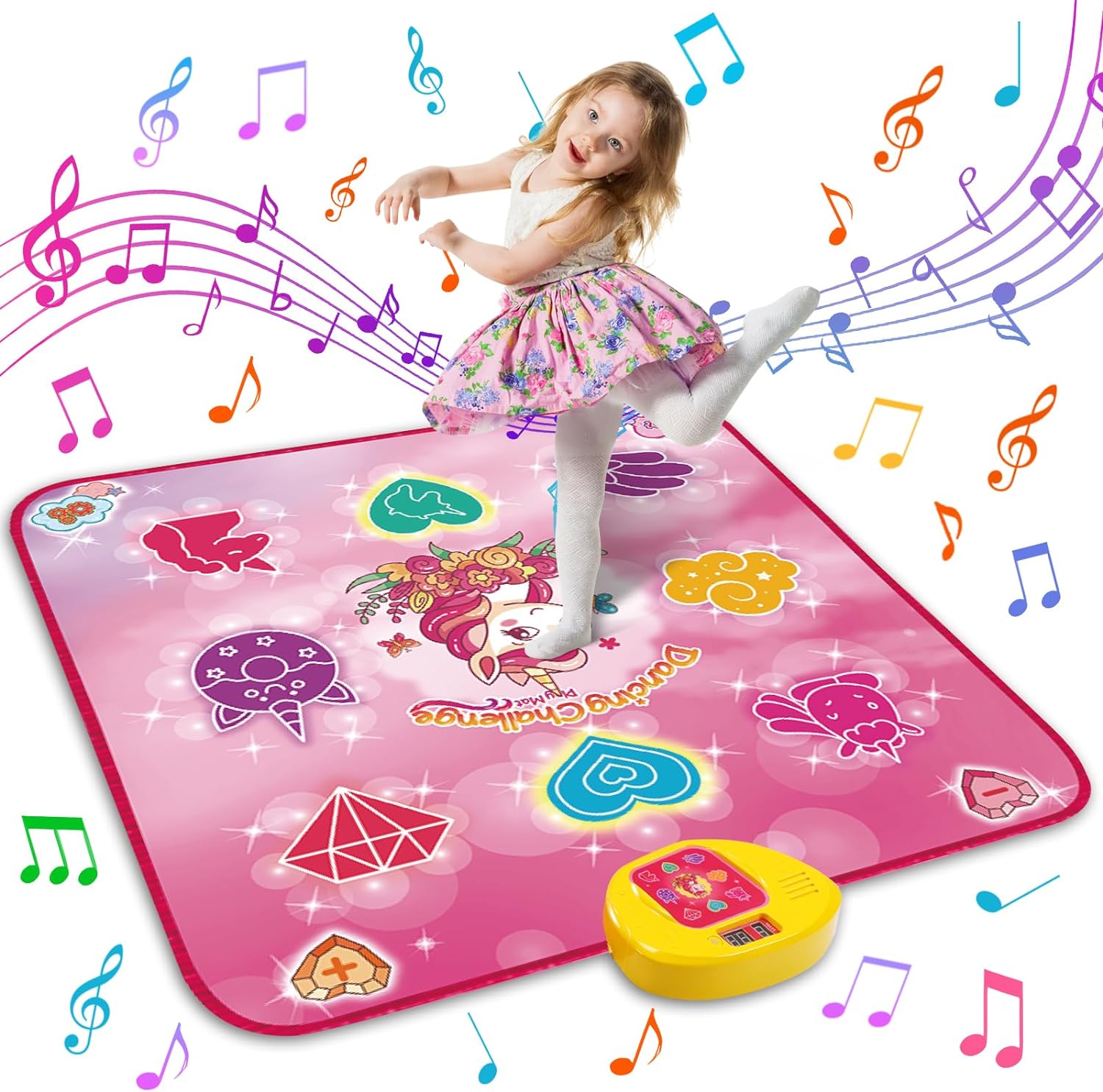 Dance Mat Toys for Girls, Electronic Dance Pad with LED Light, Adjustable Volume...