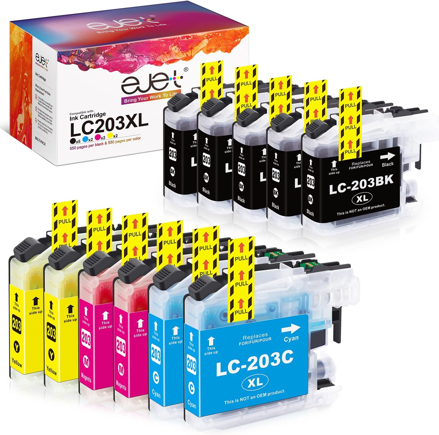ejet Compatible LC203 LC201 Ink Cartridges, Special Replacement Ink Cartridges f...