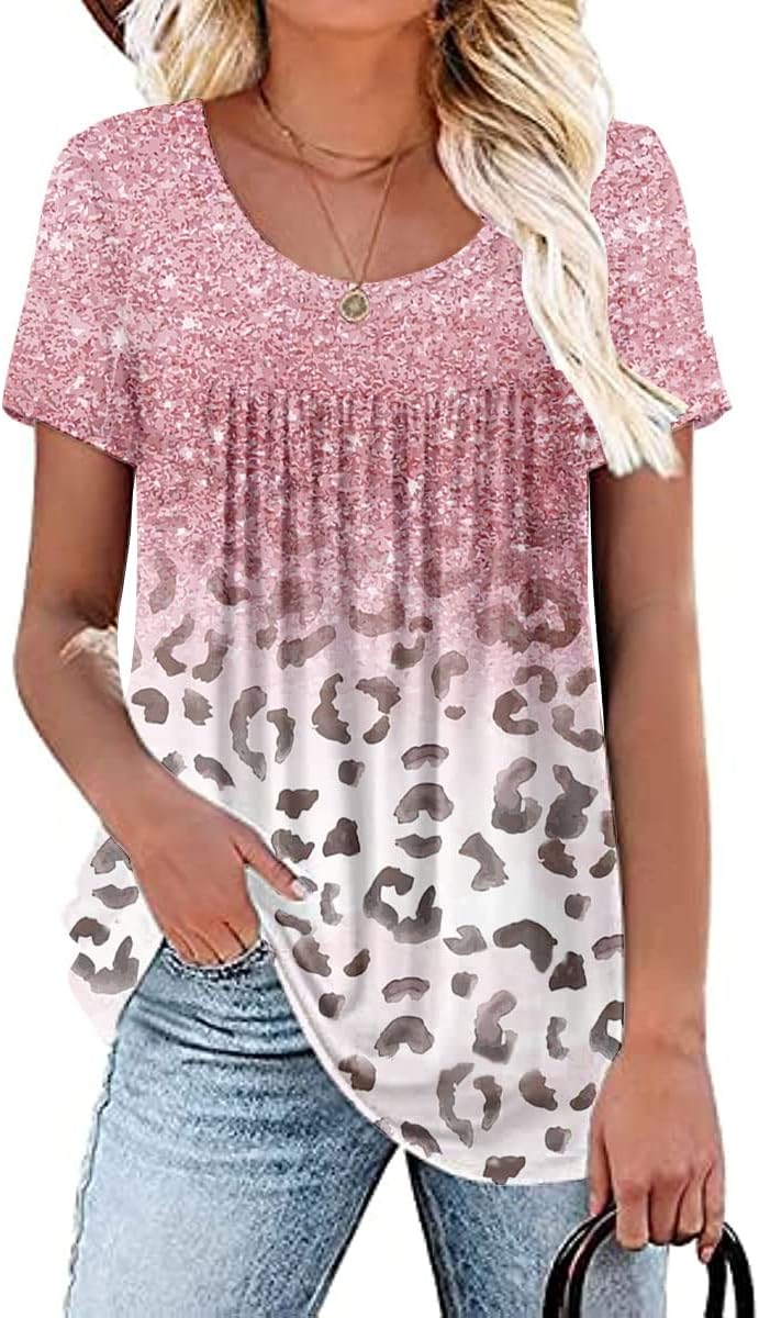 Womens Summer Plus Size Tops, High-Quality Blouses Short Sleeve Shirts, Special...