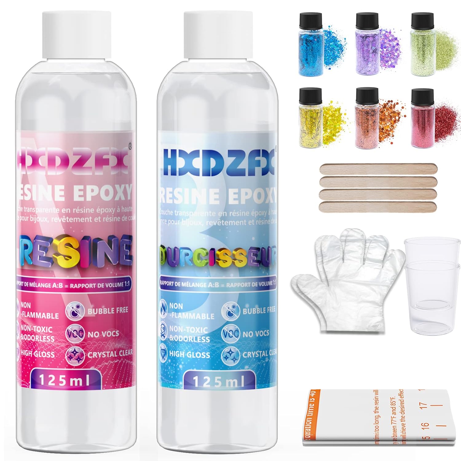 Epoxy Resin 250ml/274g Kit - 1:1 Ratio Crystal Clear Resin Coating for Wood, Bar...