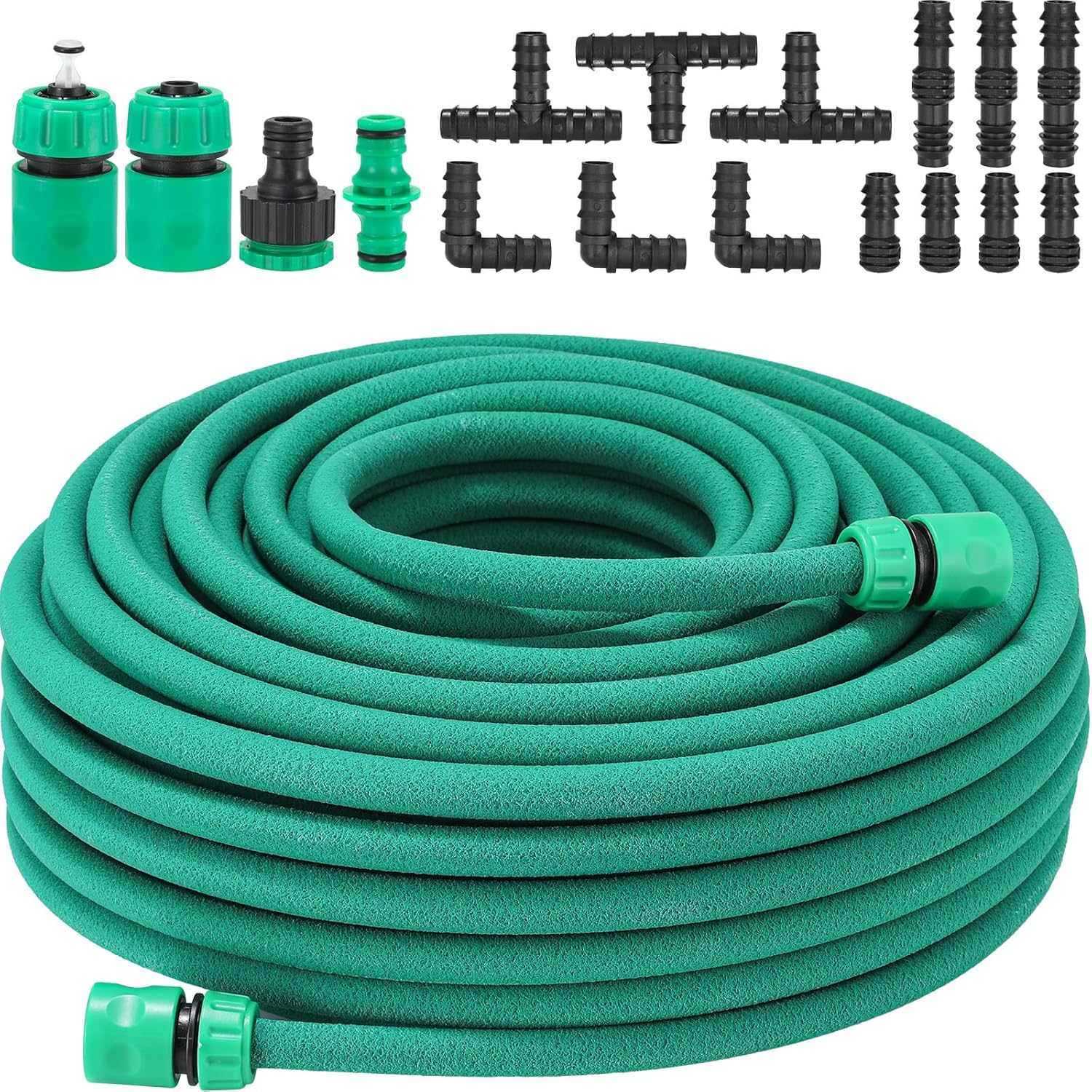 50M Soaker Hose Set, Drip Hose Set, Drip Irrigation Leaky Pipe, Porous Hose for...