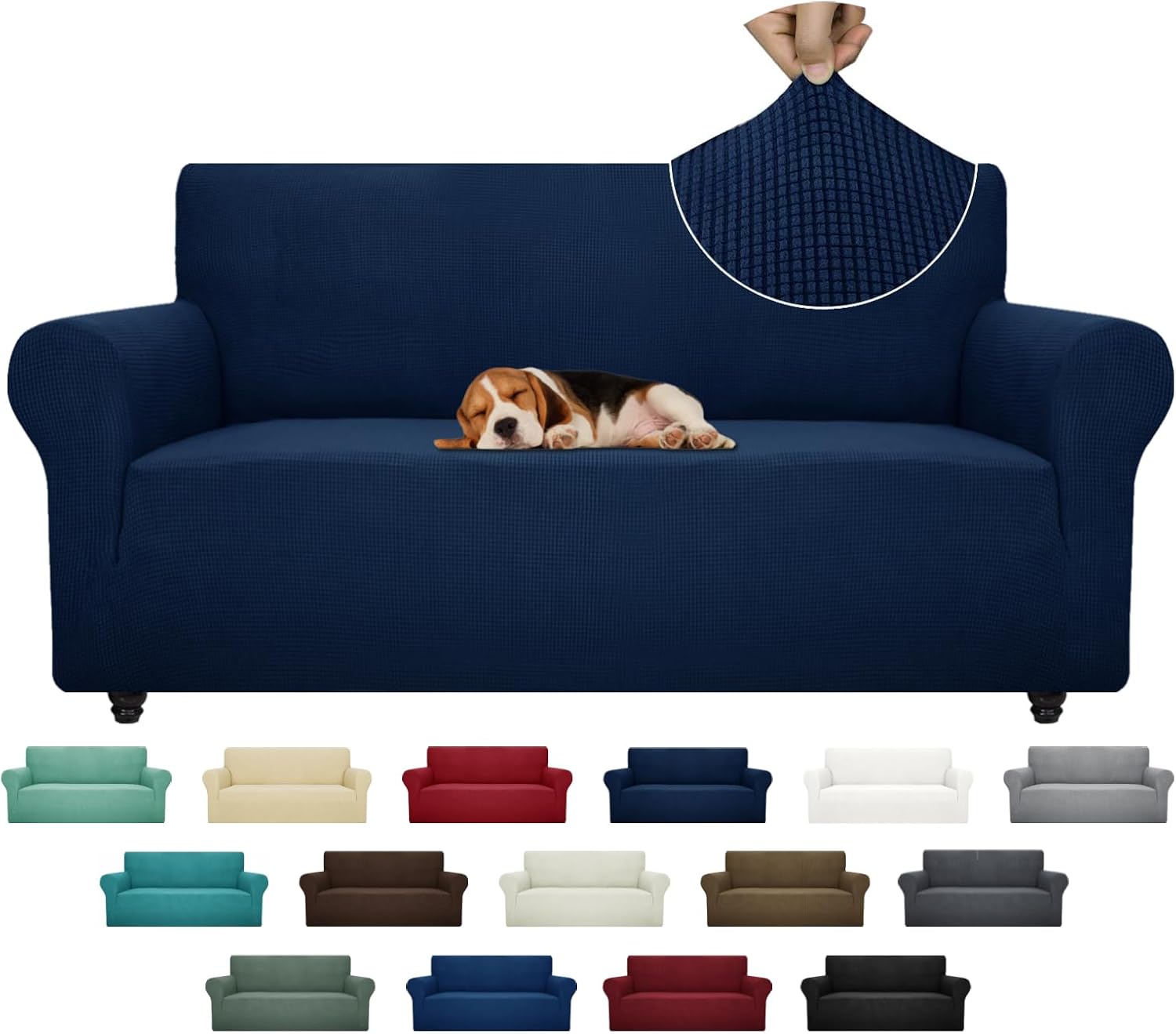 ZNSAYOTX Super Stretch Couch Cover Universal Sofa Covers for Living Room Dogs Pe...