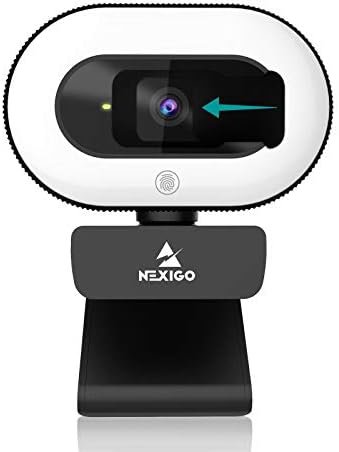 NexiGo StreamCam N930E with Software, 1080P Webcam with Ring Light and Privacy C...