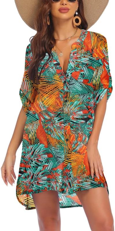 AI'MAGE Swimsuit Cover Ups, Special Beach Shirt Coverups, Innovative Women's V-N...