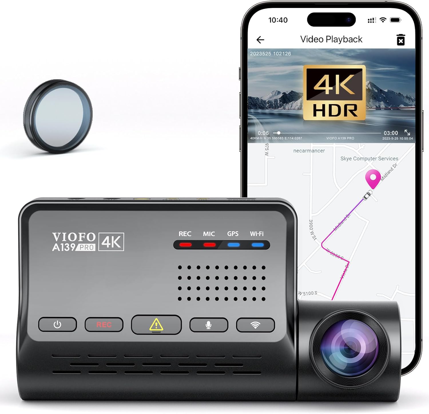 VIOFO 4K HDR Dash Cam, STARVIS 2 IMX678 Sensor, Front Camera A139 PRO 1CH, Super...