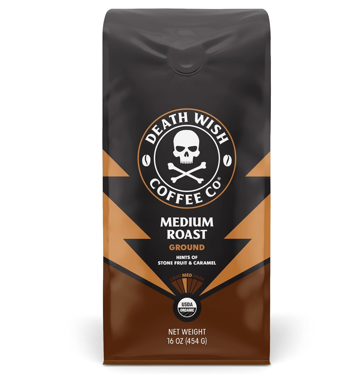 Death Wish Coffee Co., Organic and Fair Trade Medium Roast Ground Coffee, 16 Oun...