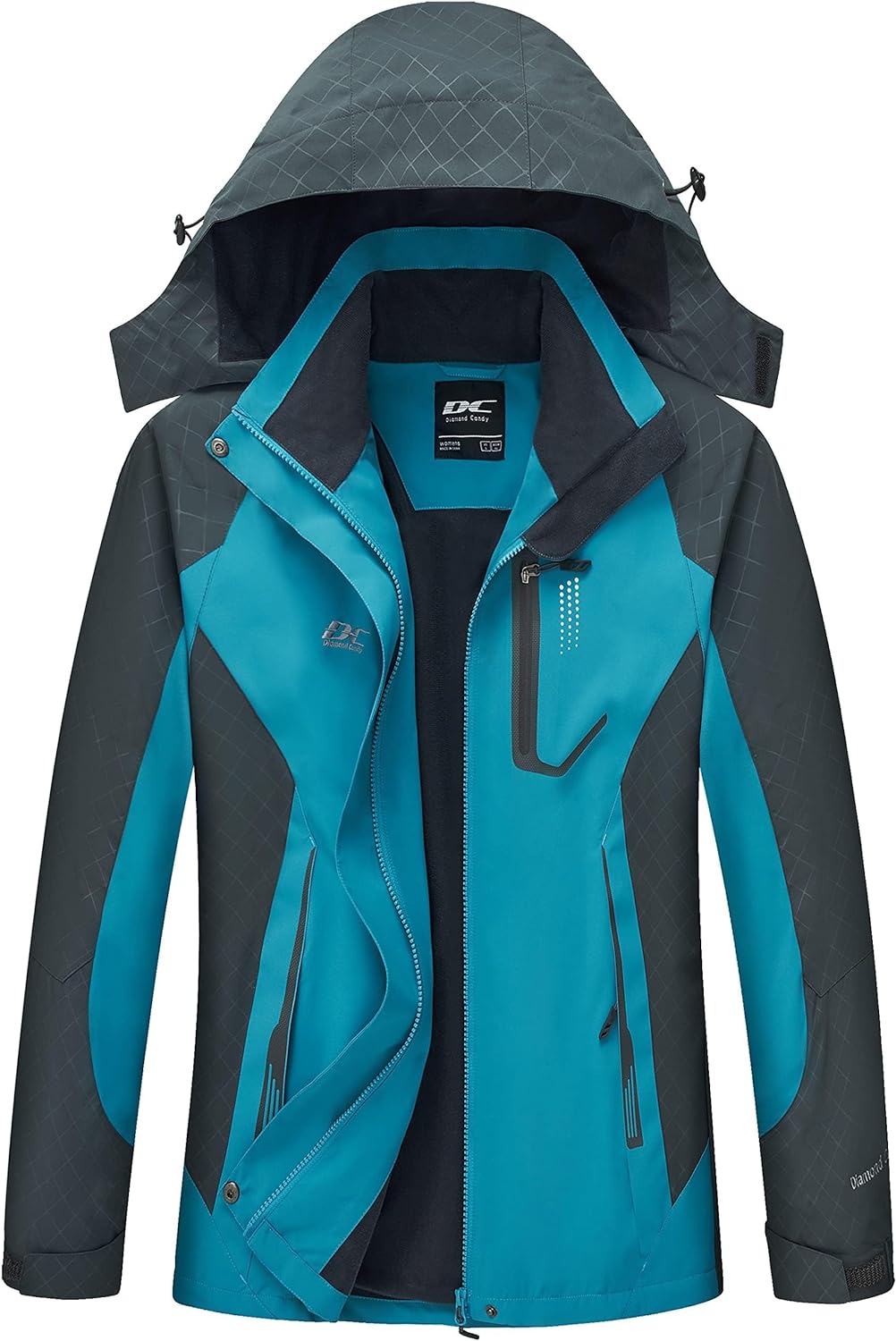 Diamond Candy Women's Waterproof Rain Jacket with Hood Lightweight Outdoors Rain...