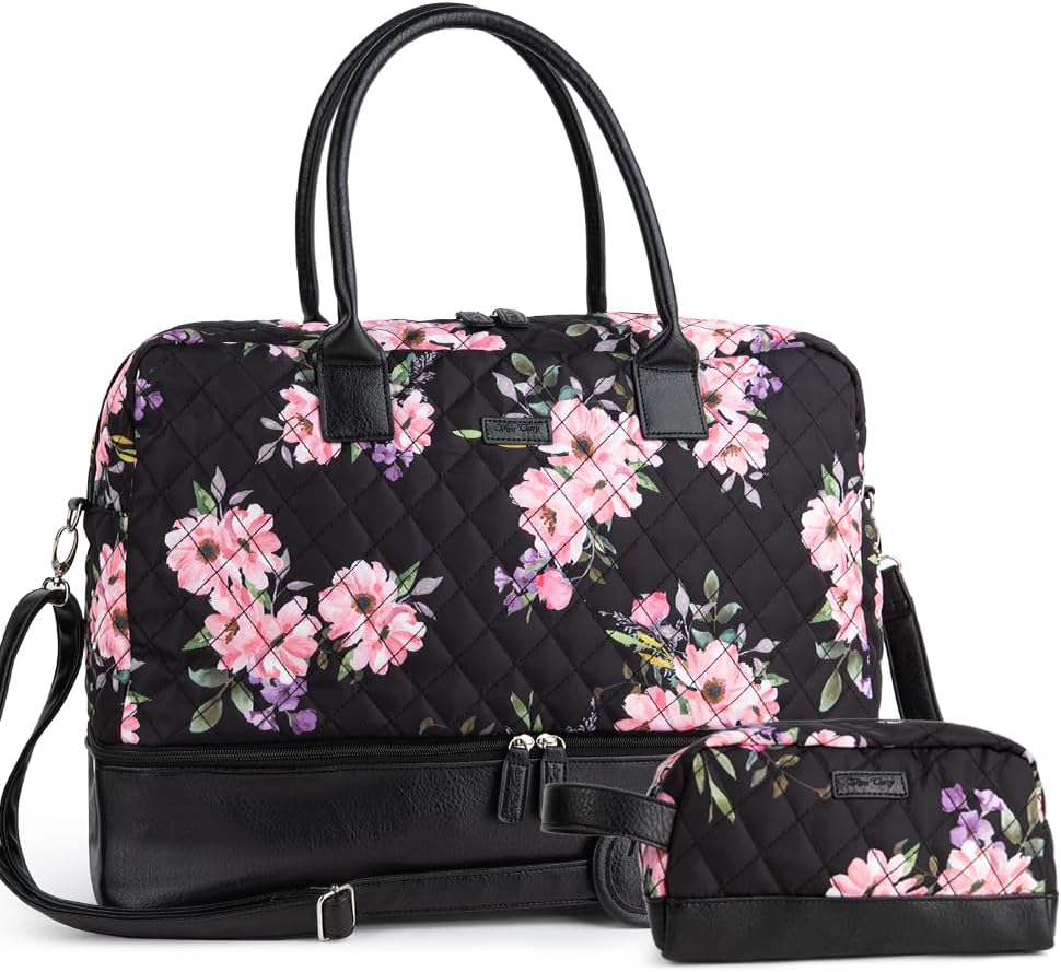 Mealivos Canvas Weekender Bag, Special Overnight Travel Carry On Duffel with Sho...