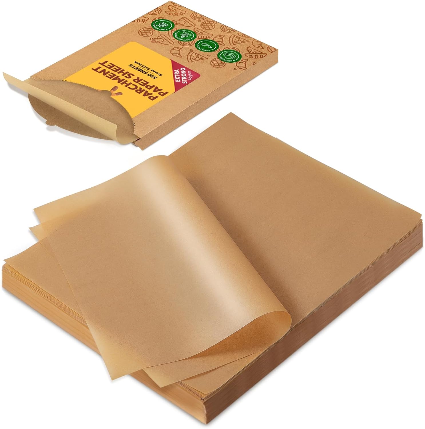 Katbite 350Pcs 9x13 In Parchment Paper Sheets, Heavy Duty Unbleached Baking Pape...