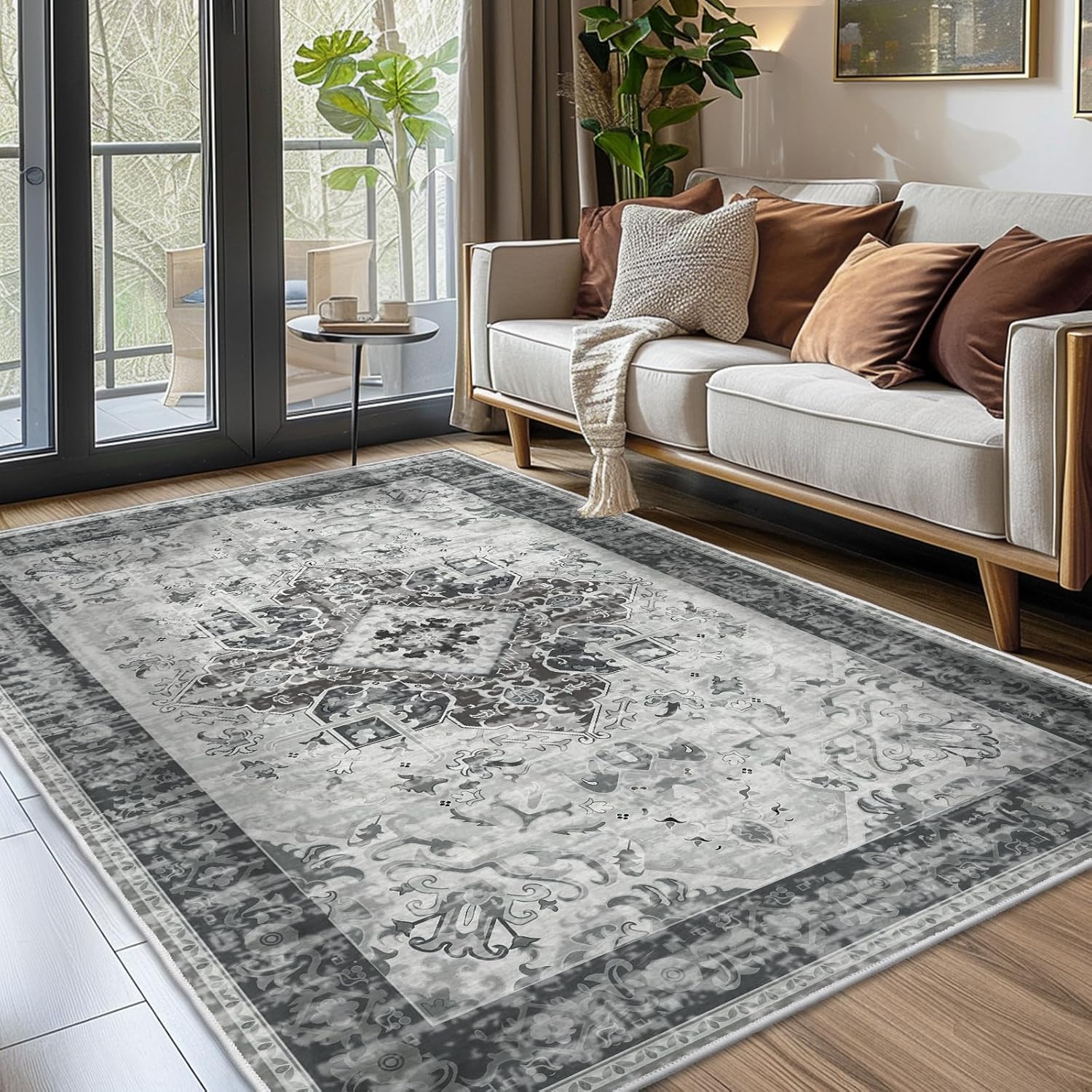 NORTHERN BROTHERS 5x7 Area Rugs - Washable Distressed Rugs for Bedroom Office Li...