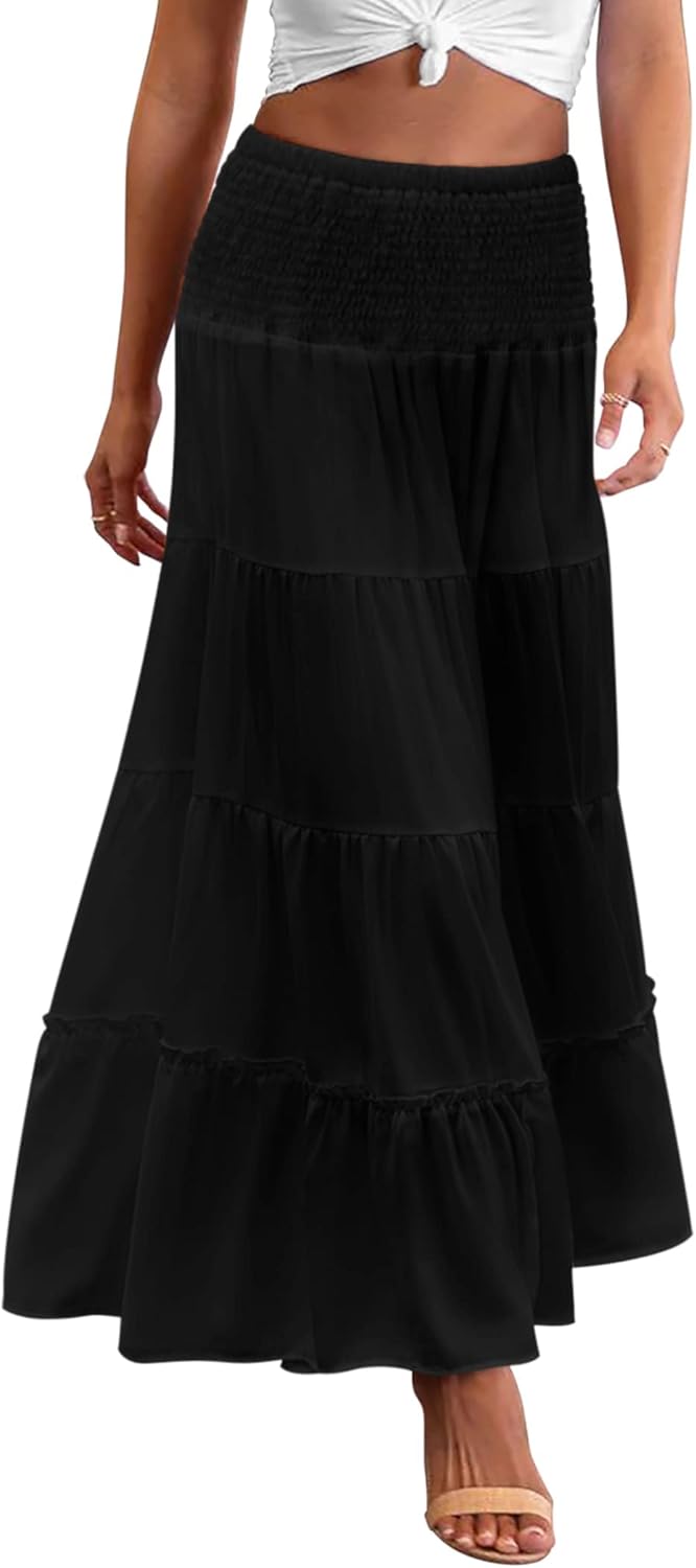 Zeagoo Women's Long Maxi Skirts, Special Elastic High Waist Boho Skirt, Innovati...