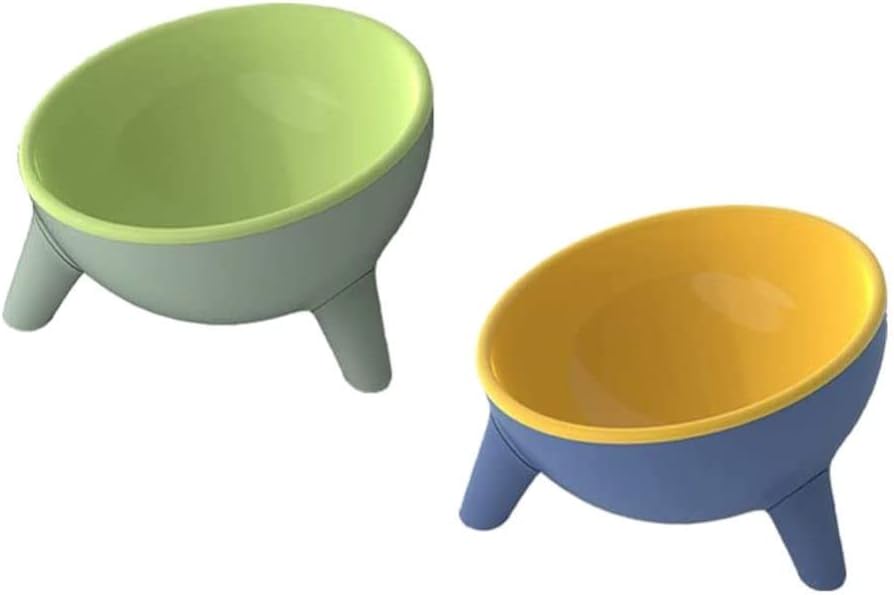 Cat Bowls Tilted Raised,Cat Feeding Bowls Elevated Cat Food Water Bowl Kittens D...