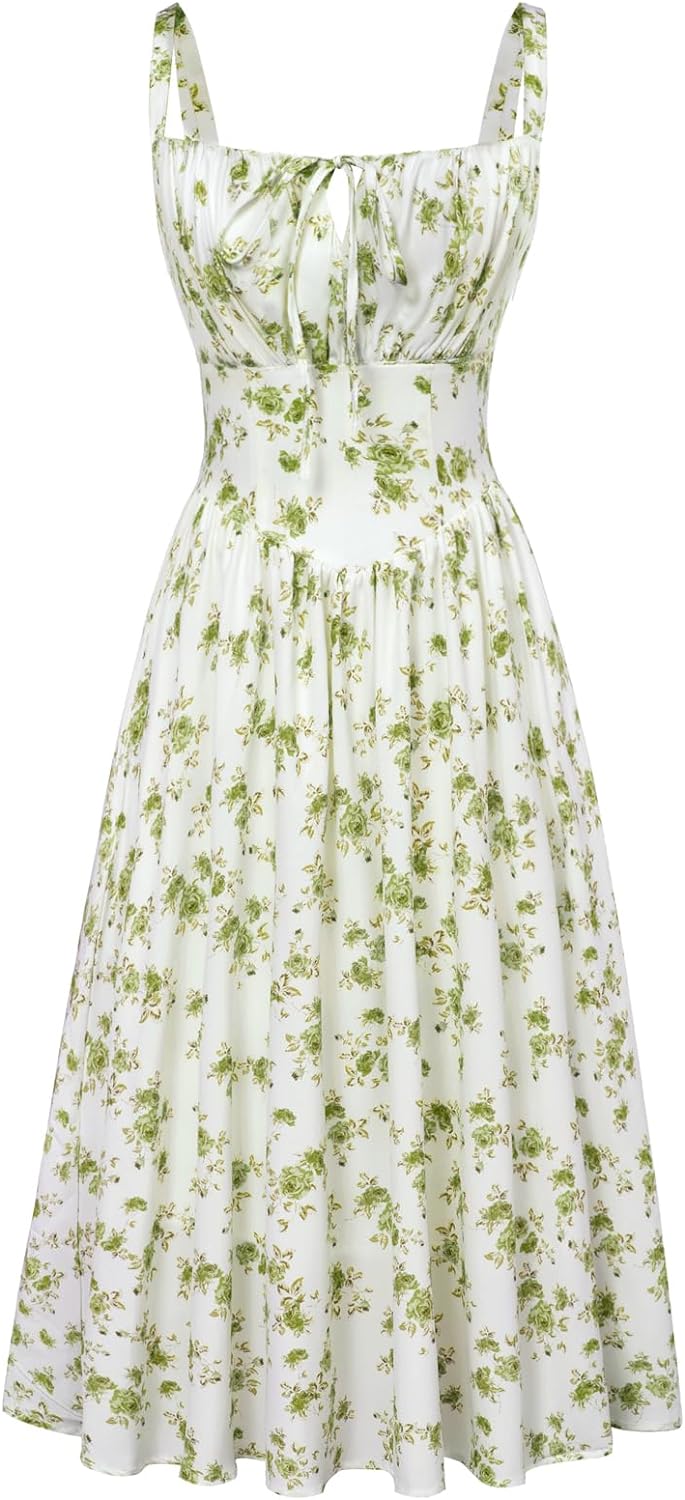 SCARLET DARKNESS Women Sun Dress Victorian Casual A-Line Sleeveless Spaghetti St...