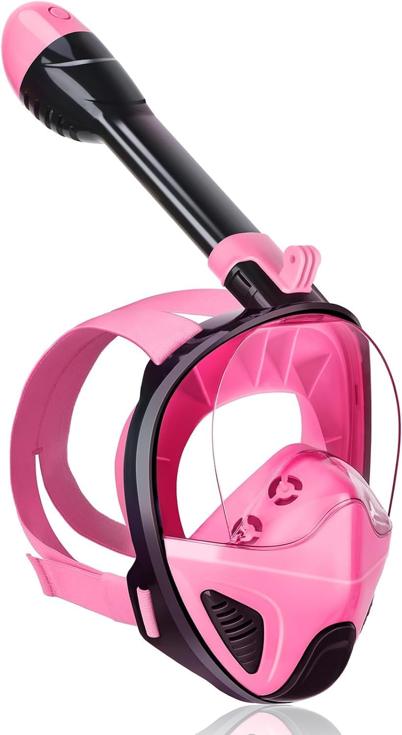 JRing Snorkeling Mask with Side Breathing System, 180° Panoramic View Full Face...