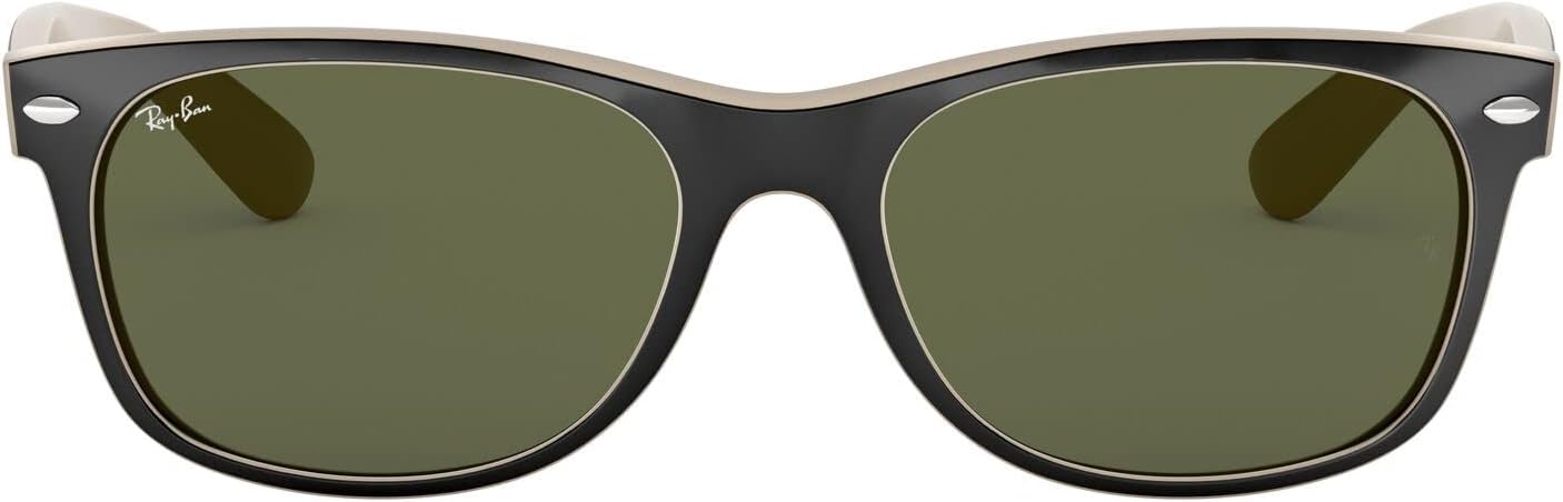 Ray-Ban Unisex Sunglasses Black On Transparent Frame Black on Beige/G-15 Green 5...