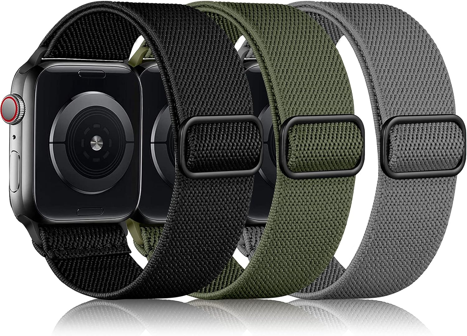DaQin 3 Pack Stretchy Solo Loop Compatible with Apple Watch Band 44mm 42mm 40mm...