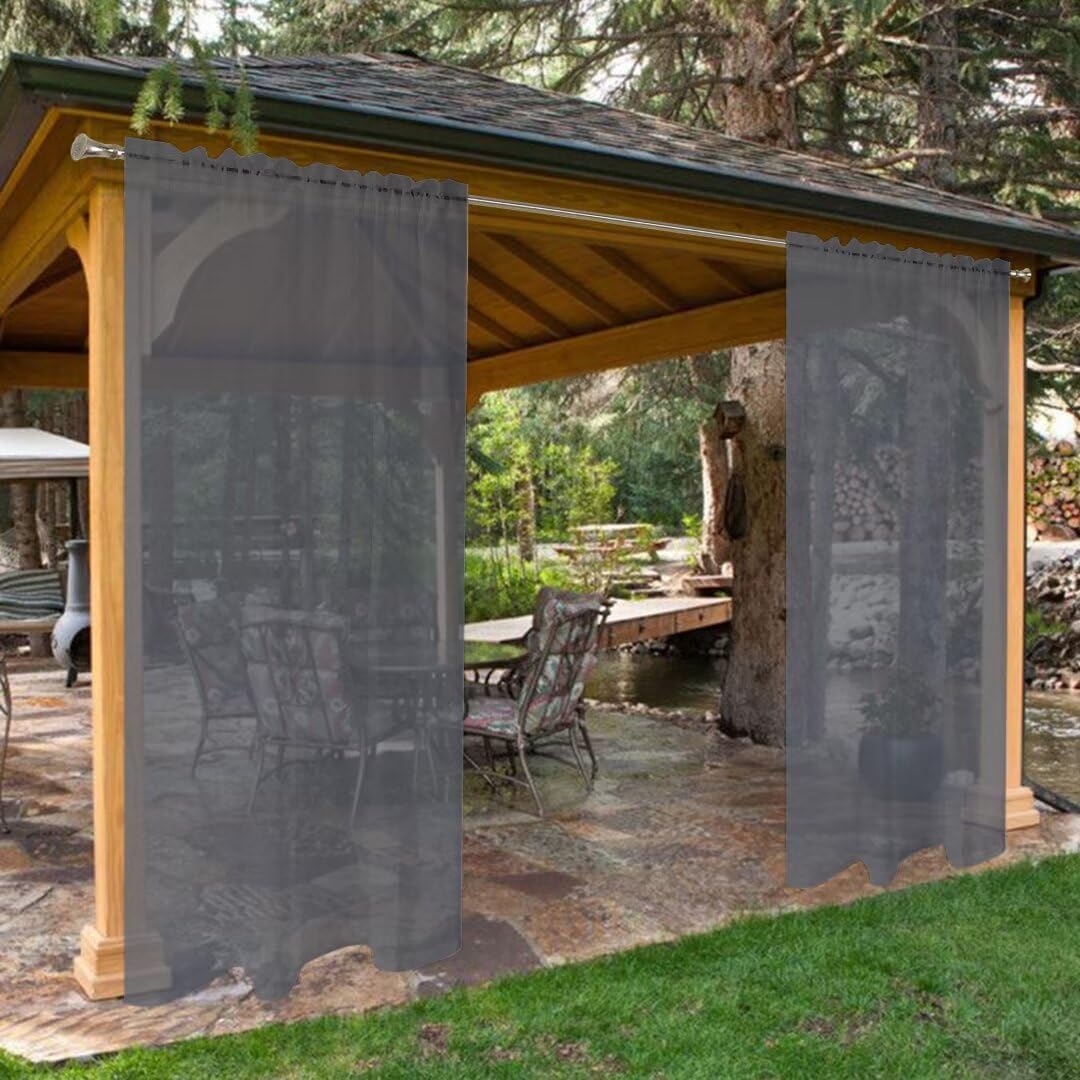 SpaceDresser Sheer Curtains, Innovative Waterproof Outdoor Curtains for Patio, S...