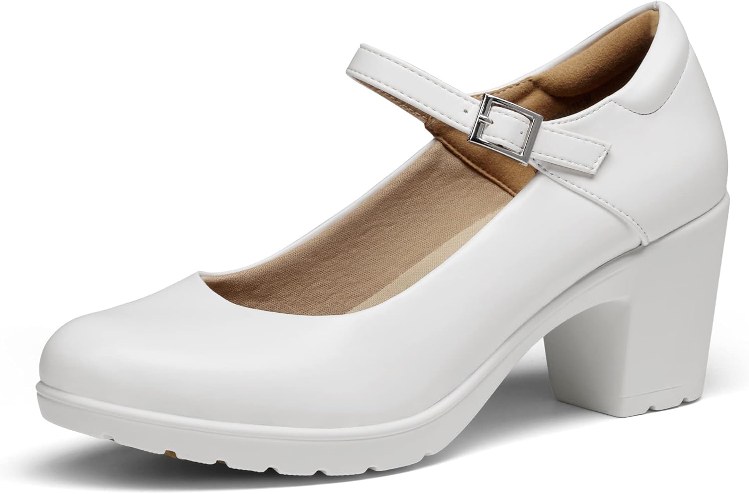 DREAM PAIRS Women’s Chunky Low Block Heels, Special Closed Toe Work Pumps, Comfo...