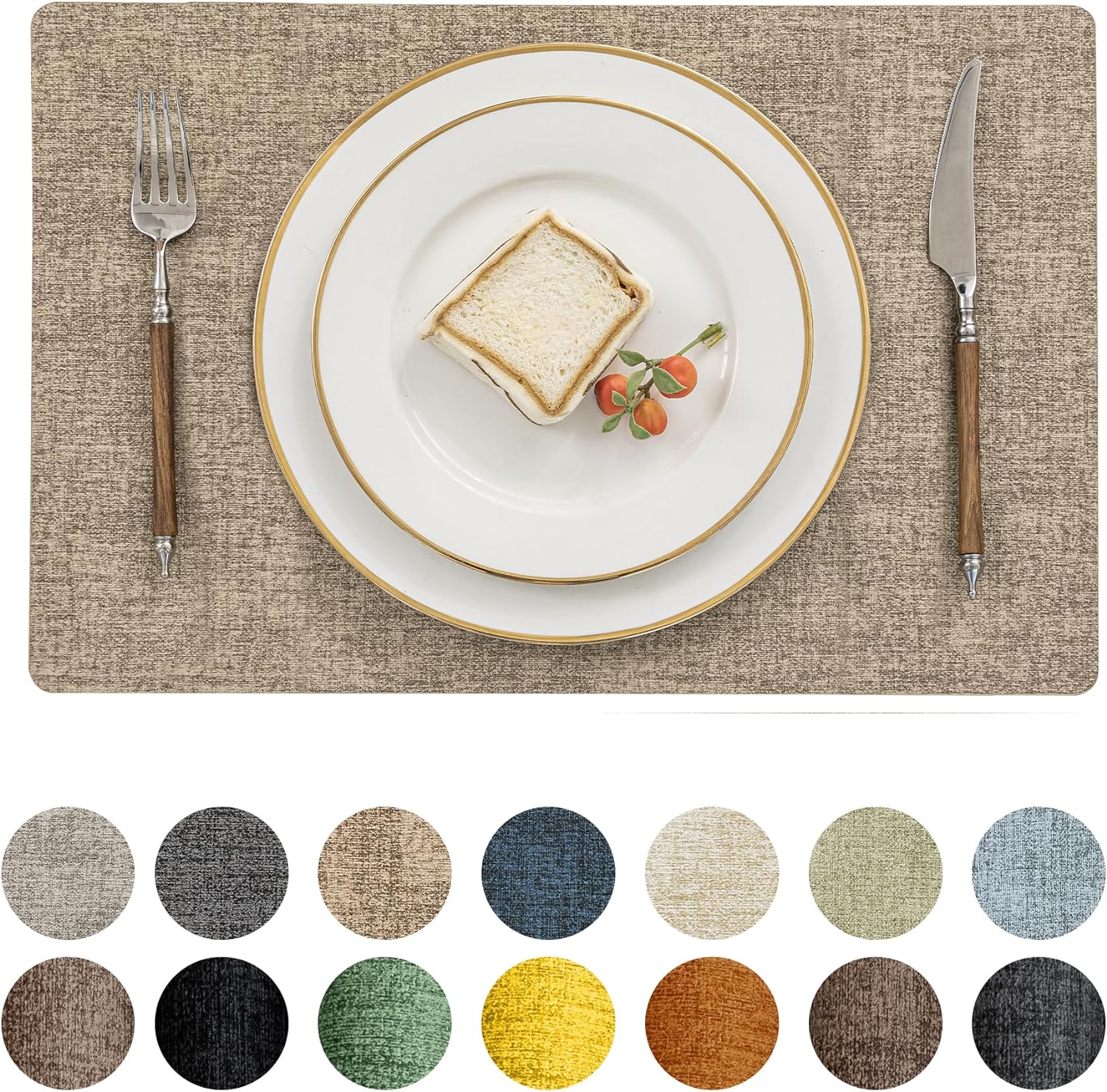 Vinyl Placemats, Special Romanstile 12 X 18 Inch Set, Innovative Heat Resistant...