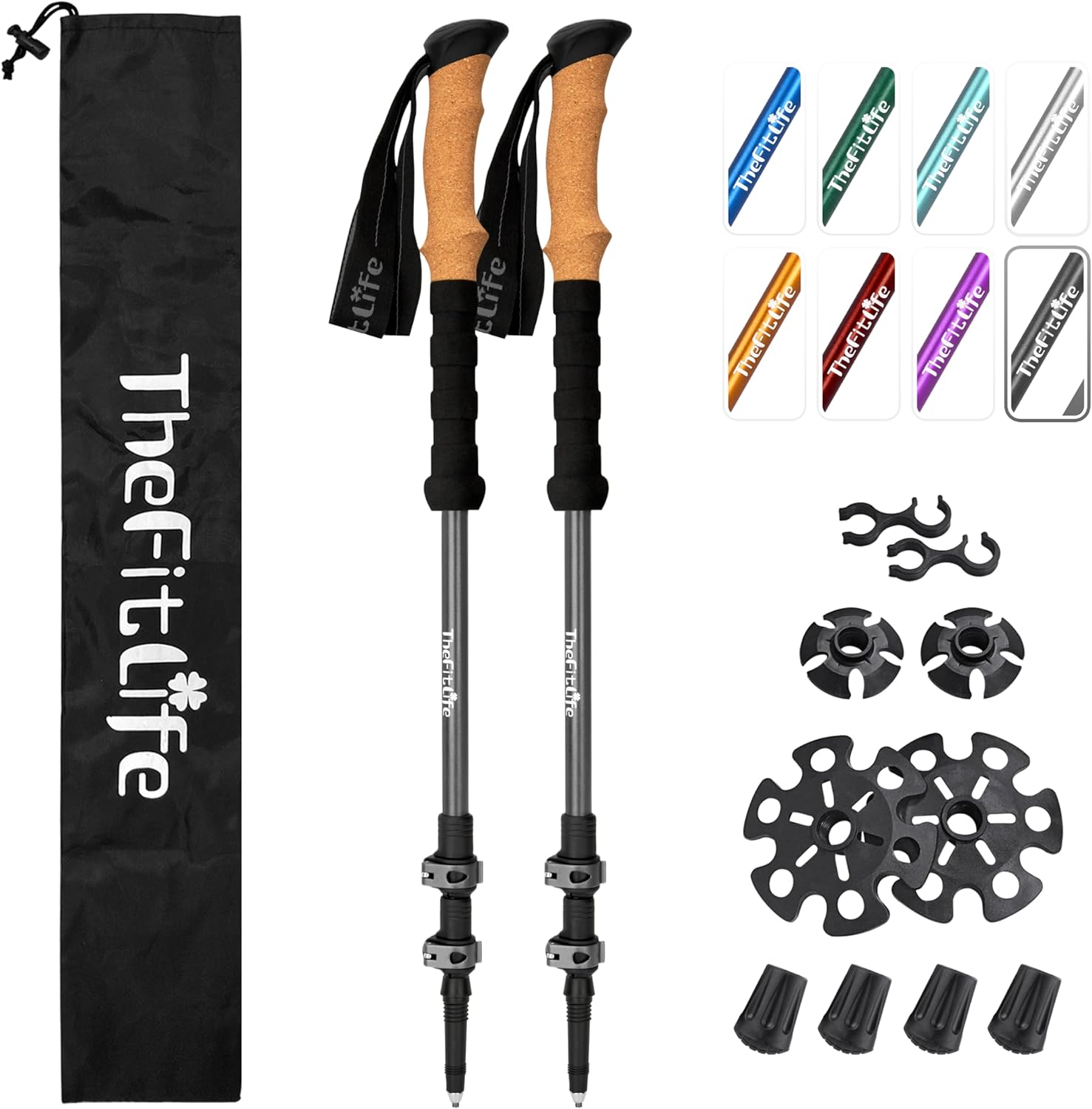 TheFitLife Trekking Poles, Special Hiking and Walking Poles with Lightweight 707...