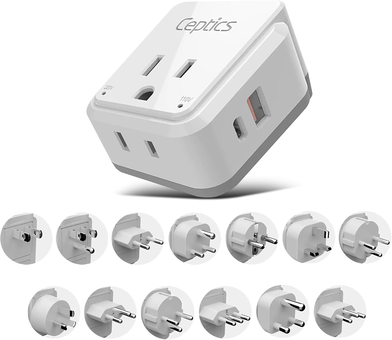 Ceptics International Power Plug Adapter, High-Quality Travel Set, Special Abroa...
