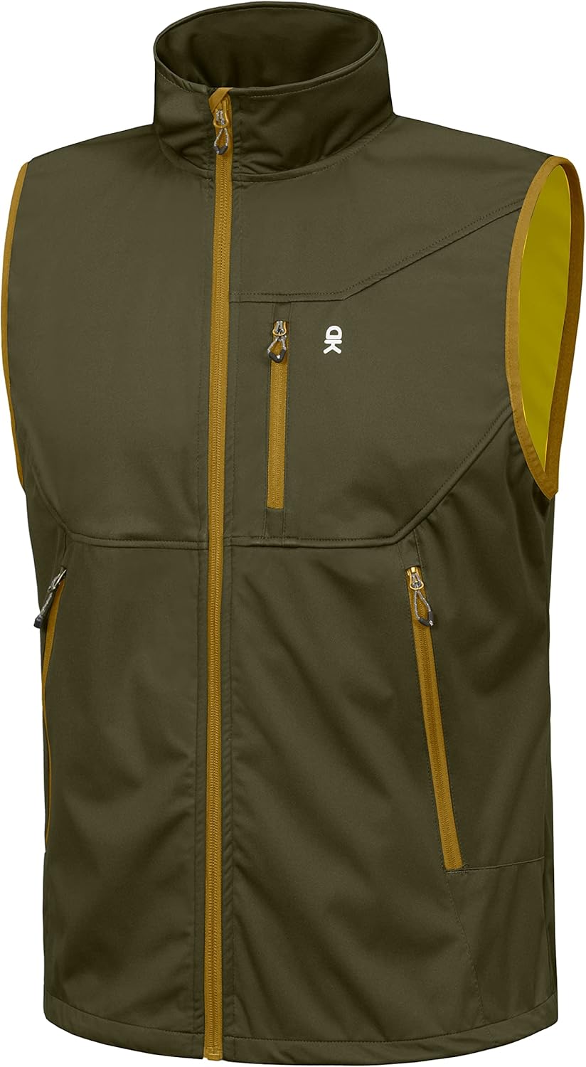 Little Donkey Andy Men's Lightweight Softshell Vest, Special Windproof Sleeveles...