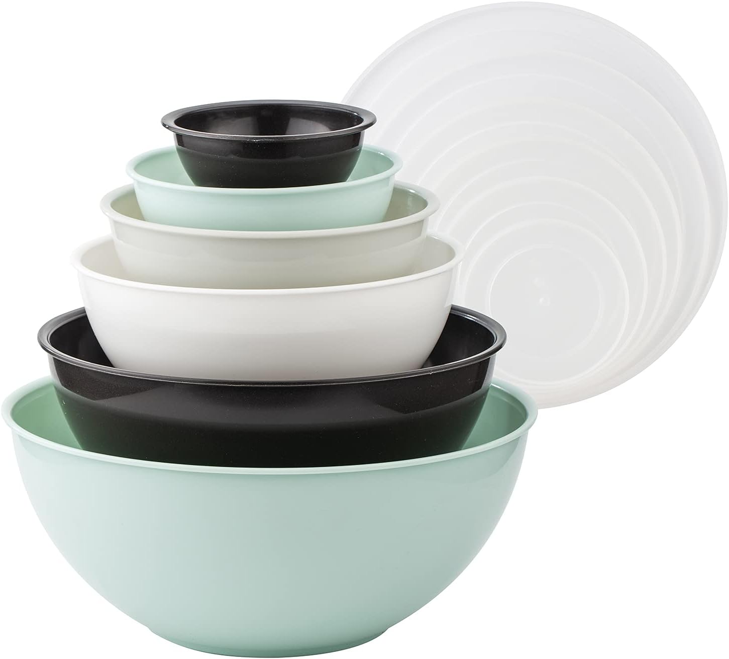 COOK WITH COLOR Mixing Bowls with Lids - 12 Piece Plastic Nesting Bowls Set incl...