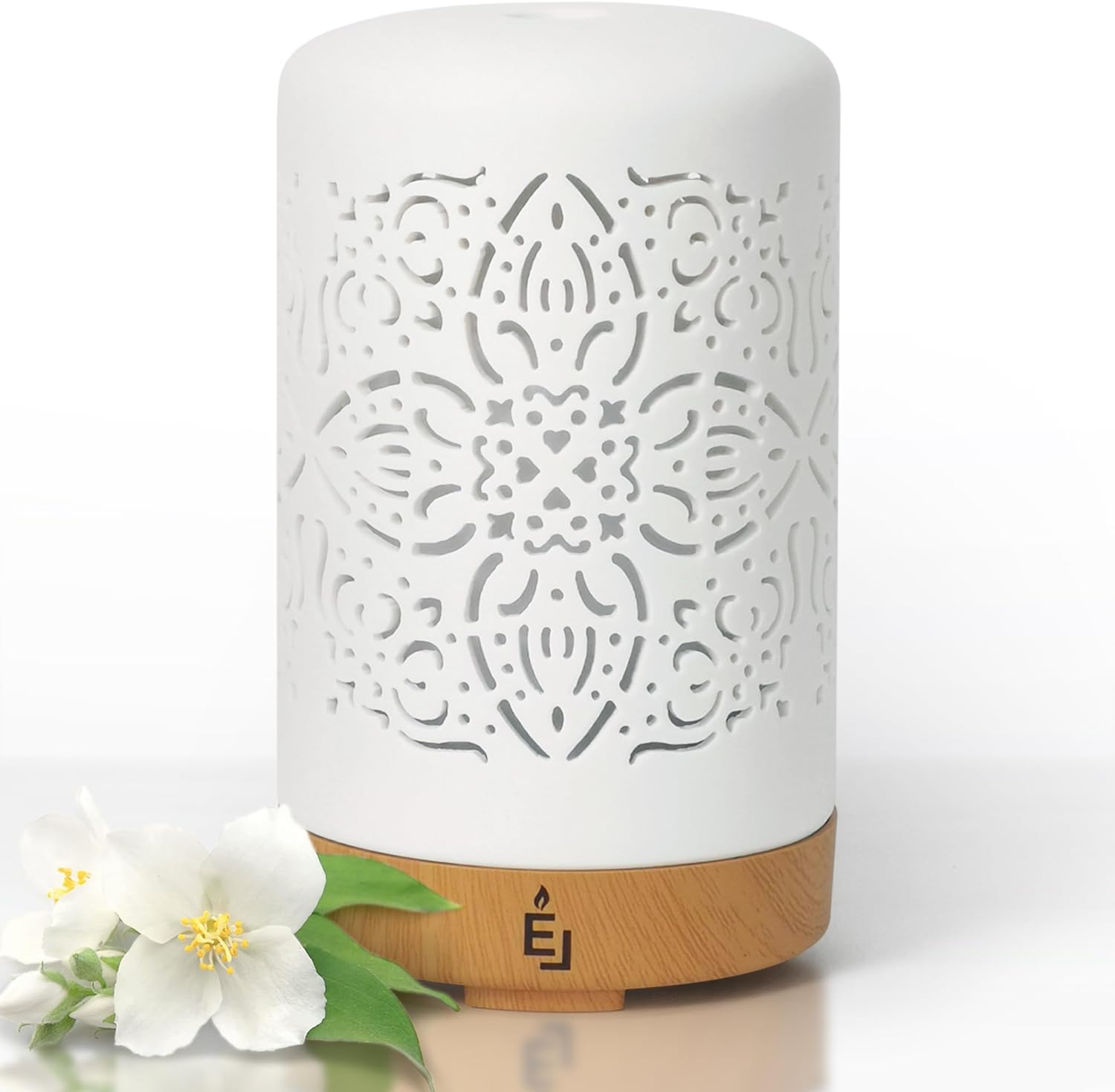 Earnest Living Essential Oil Diffuser White Ceramic Diffuser 100 ml Timers Night...
