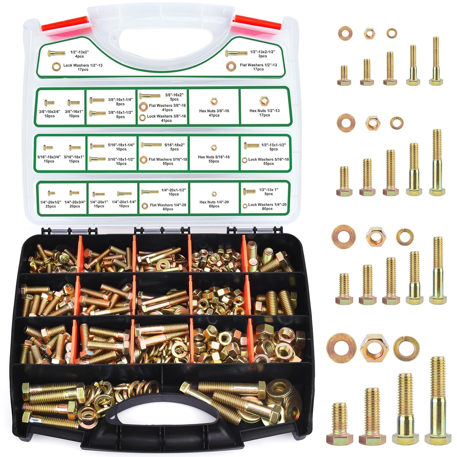 FOLIV 772PCS Bolt Assortment, Special Grade 8 Bolt and Nuts Kit, Heavy Duty Bolt...