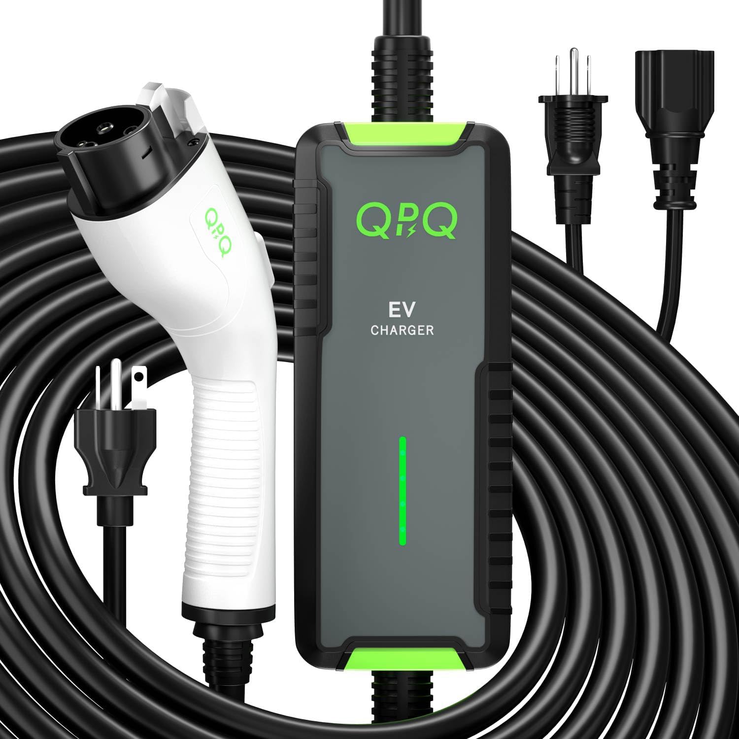 QPQ Level 1-2 EV Charger, 16 Amp 110-240V Portable Electric Car Charger, Electri...