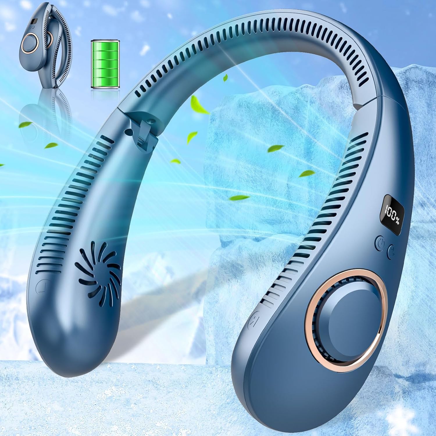 Portable Neck Fan,Neck Fans that Blow Cold Air,4000mAh Neck Fan,Wearable Hanging...
