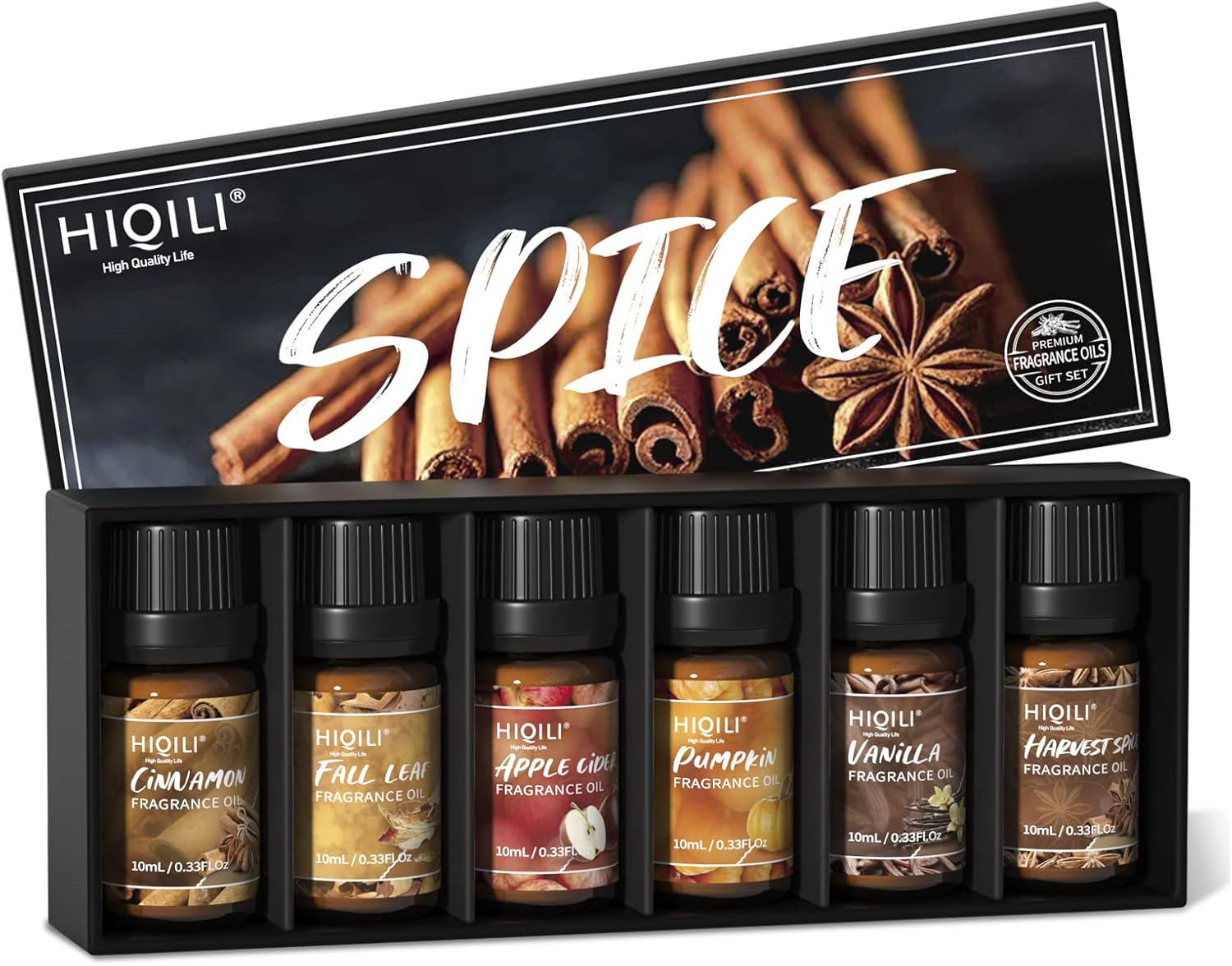 HIQILI Spice Fragrance Oil, Scented Oil 6x10ml for Candle Making Soap Slime, Fal...