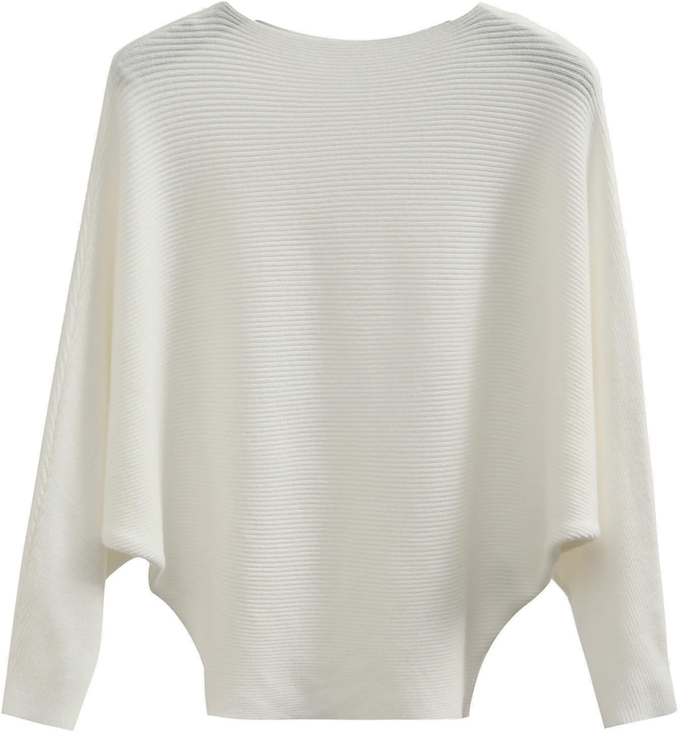 FULIER Boat Neck Batwing Sleeves Dolman Loose Knitted Sweaters and Pullovers Jum...