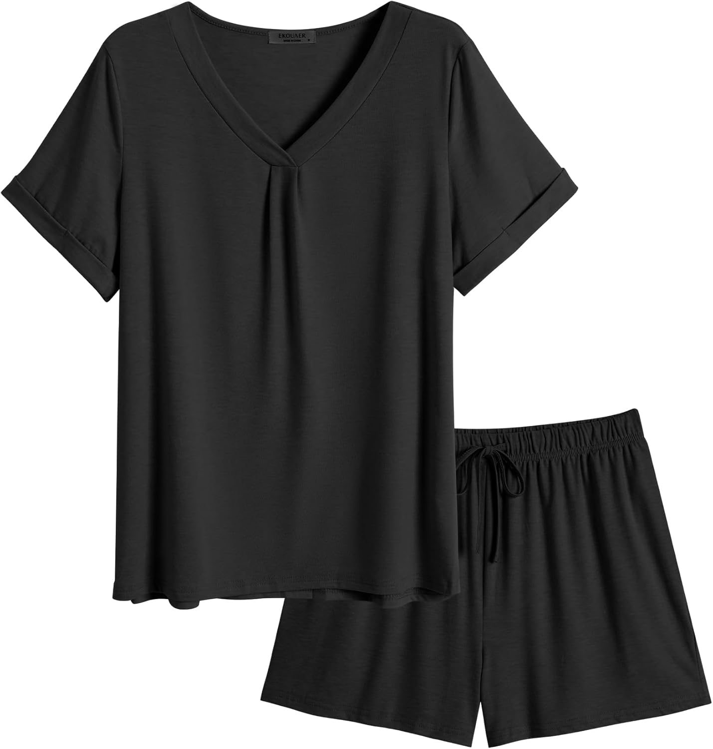 Ekouaer Pajamas Set, Special Women's Short Sleeve 2 Piece PJ Sets, Innovative V...