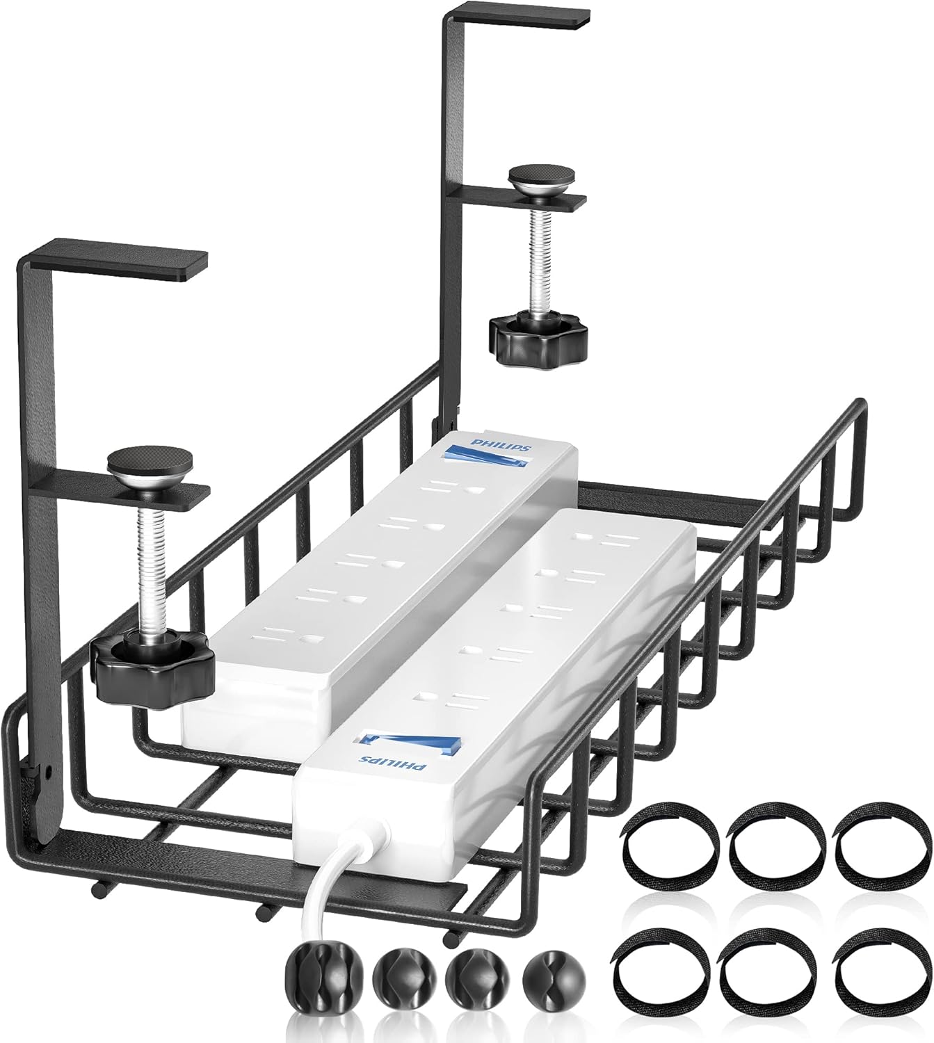 Under Desk Cable Management Tray, Xpatee Upgraded Wire Management No Drill No Sc...