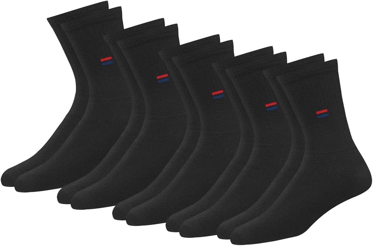 NAVYSPORT 5 Pairs Men's Socks, High-Quality Trainer Cotton Crew Socks, Affordabl...