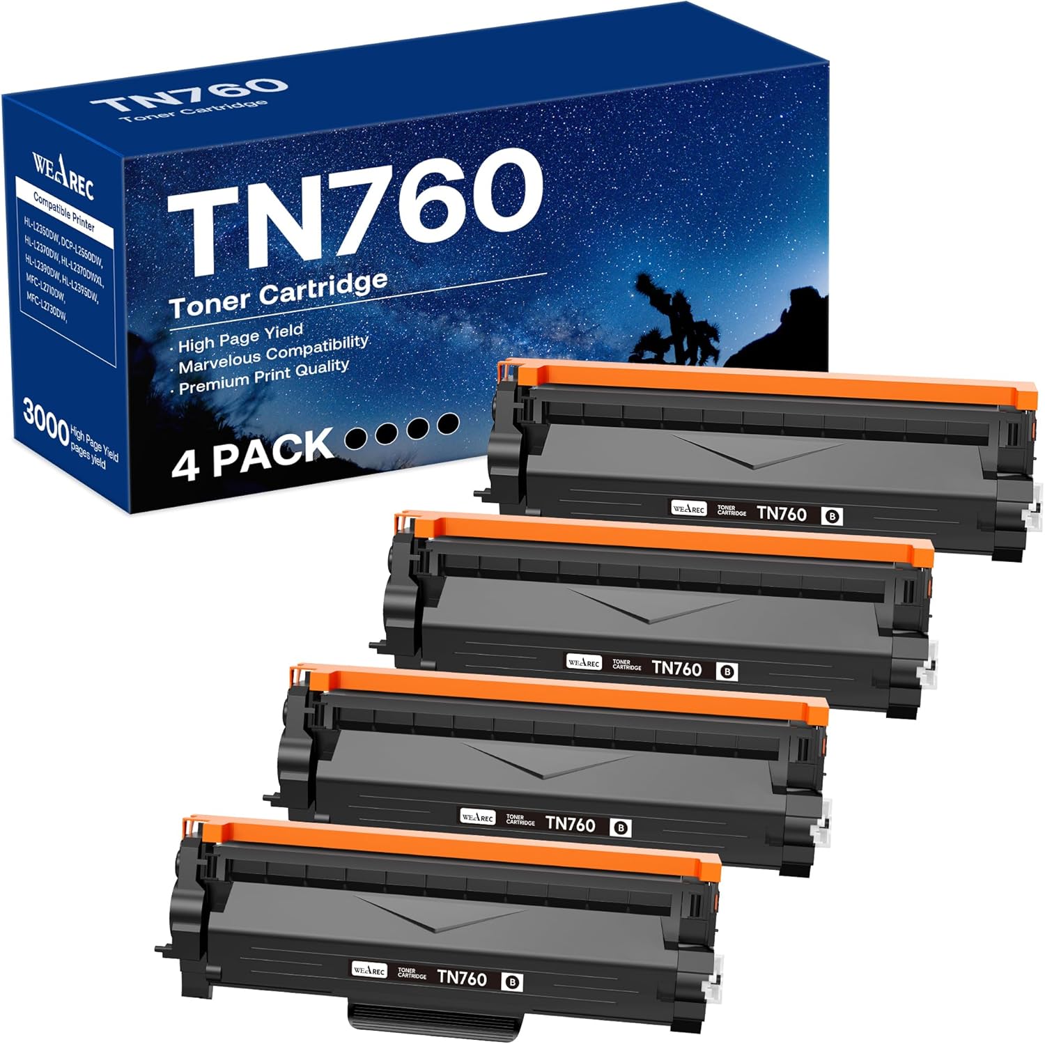 TN760 Toner Cartridge Replacement for Brother TN-760 TN730 TN-730 Compatible wit...